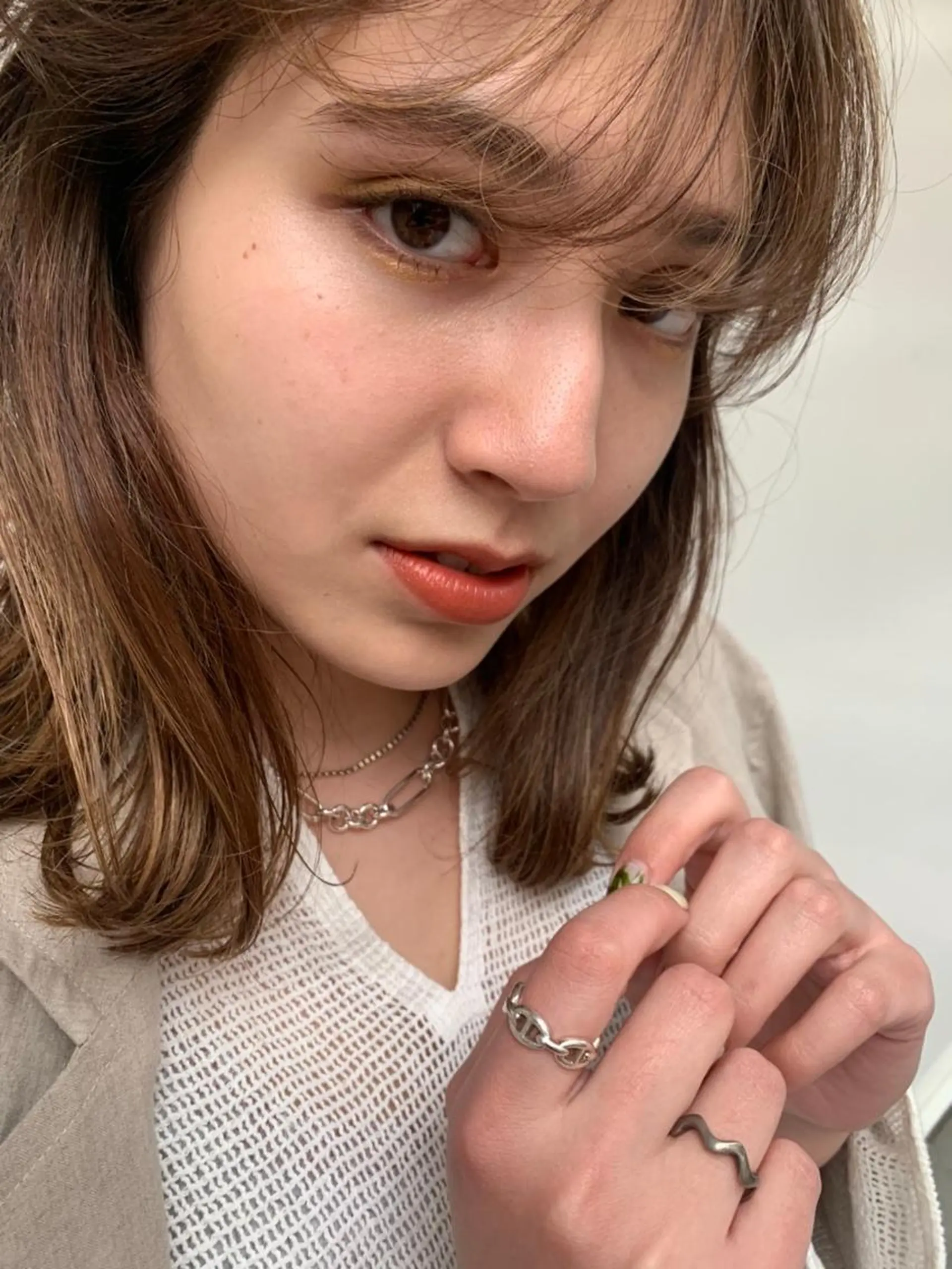 ミディアム カラー パーマ ミディアムパーマ ダブルカラー グラデーションカラー ハイライトカラー イルミナカラー 鈴木 千裕のヘアスタイル