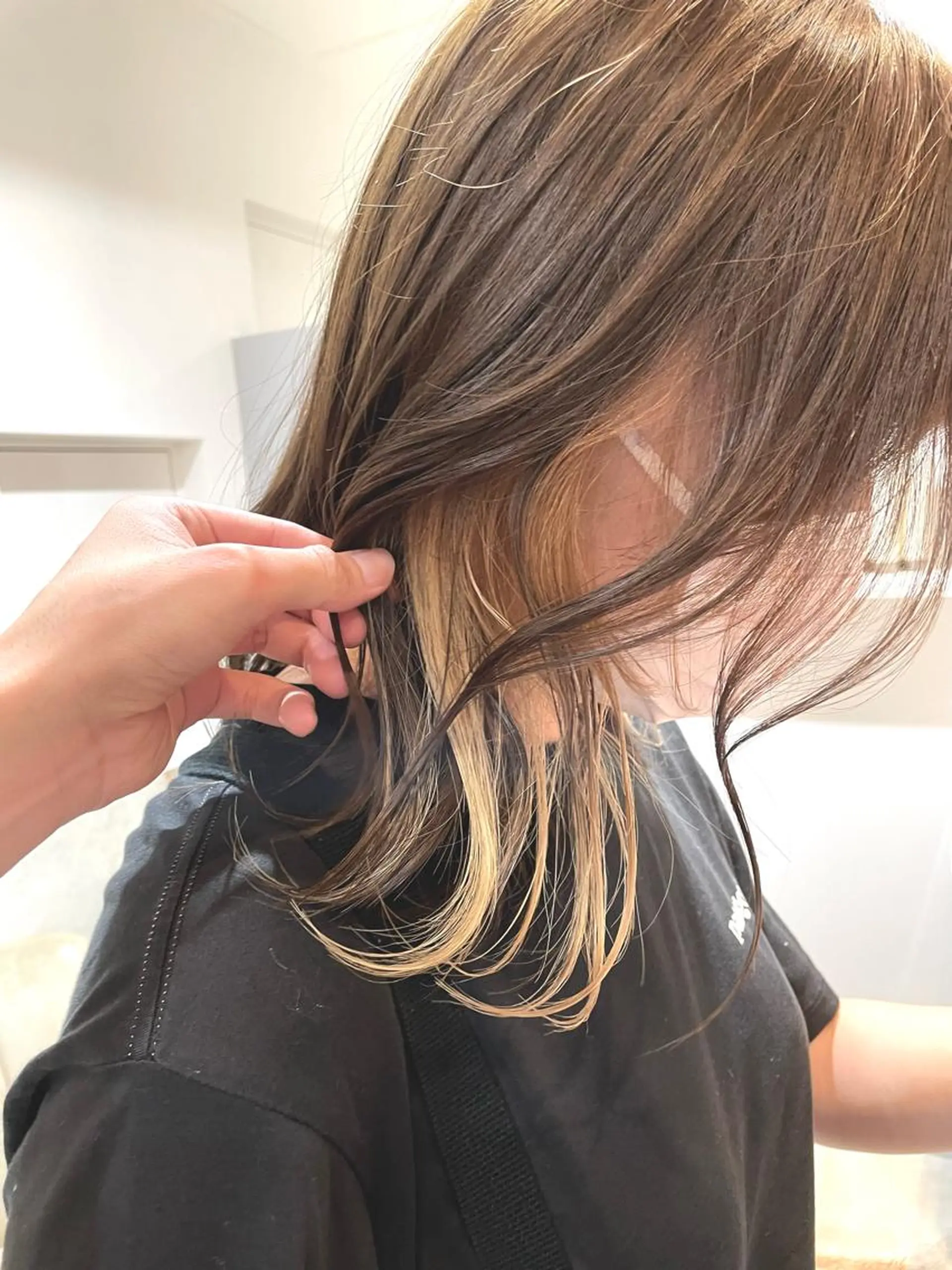 ミディアム カラー バレイヤージュ ベージュカラー ブリーチ ブルーカラー ブルーグレー 新宿御苑前/新宿 Ryuseiのヘアスタイル