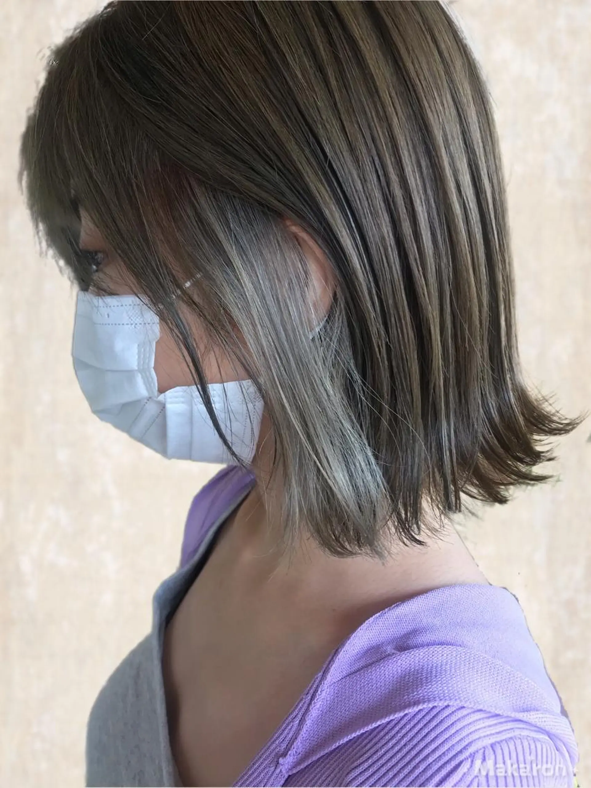 ショート カラー アッシュ ベージュカラー デザインカラー インナーカラー ホワイトベージュ hair works raptureのヘアスタイル