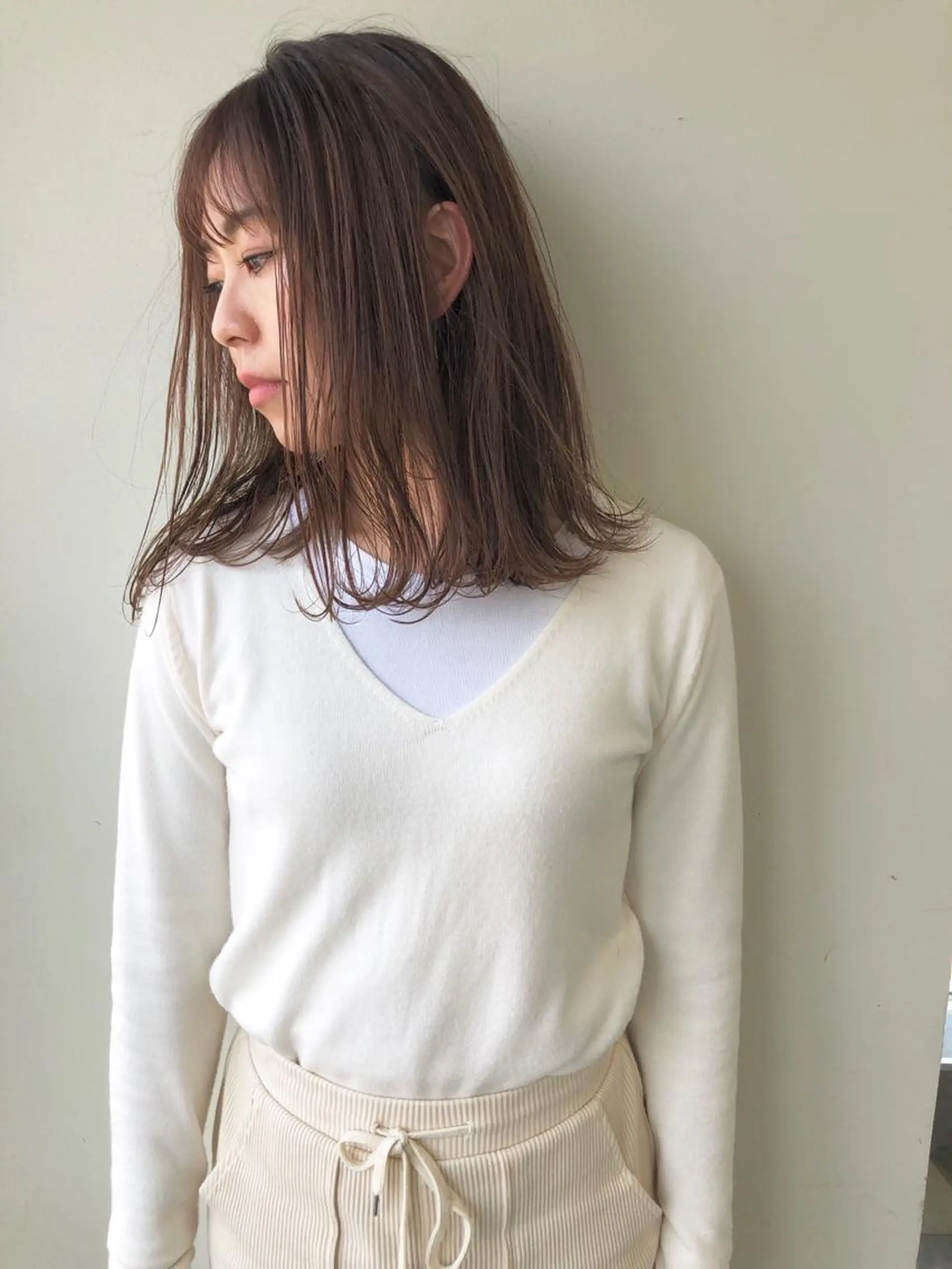 ミディアム ハイライト 小澤大輔 YOLO hairのヘアスタイル