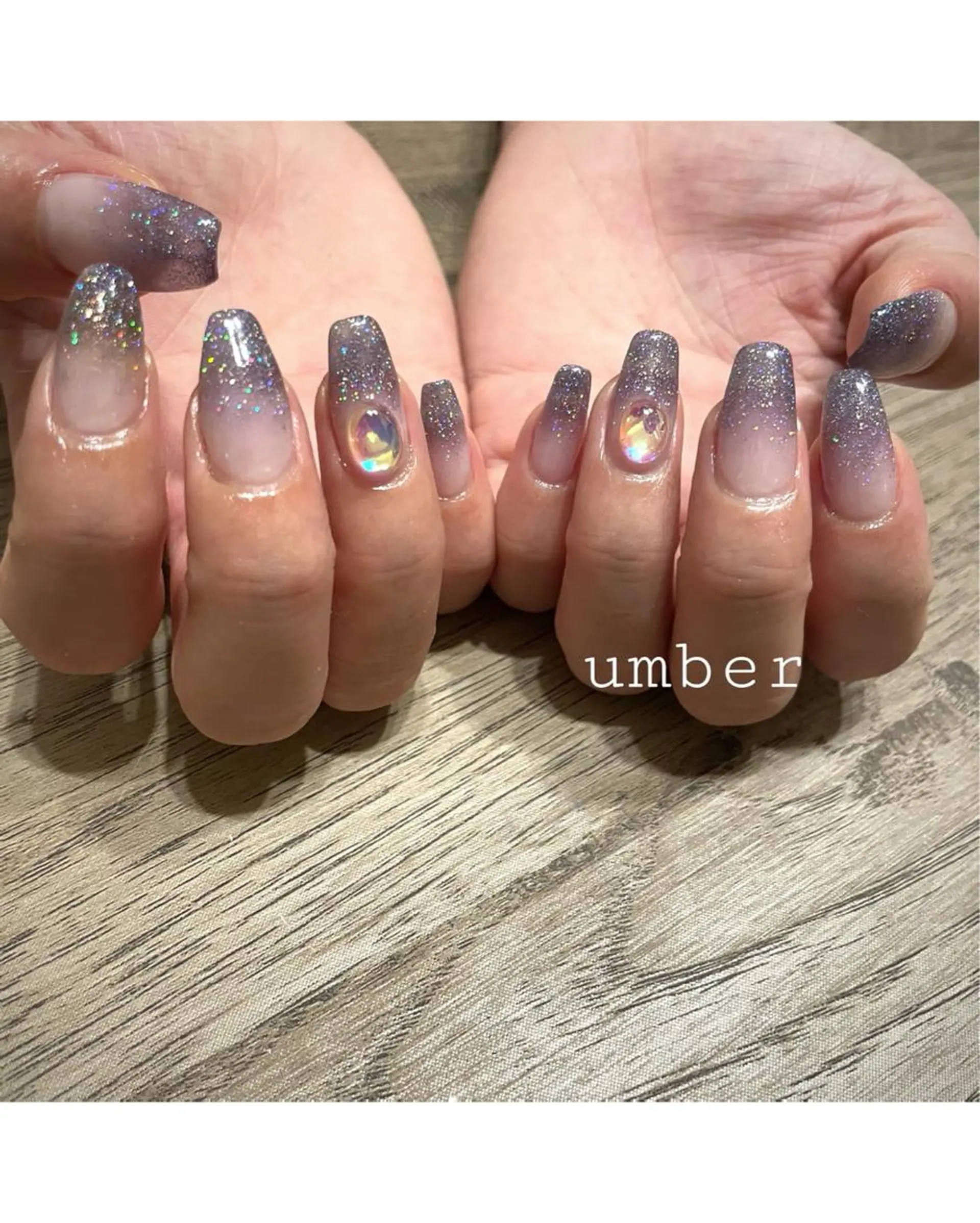 ネイル オーロラネイル クリアネイル フットネイル フレンチネイル グラデーション ハンドネイル umber 三茶1分のネイルデザイン