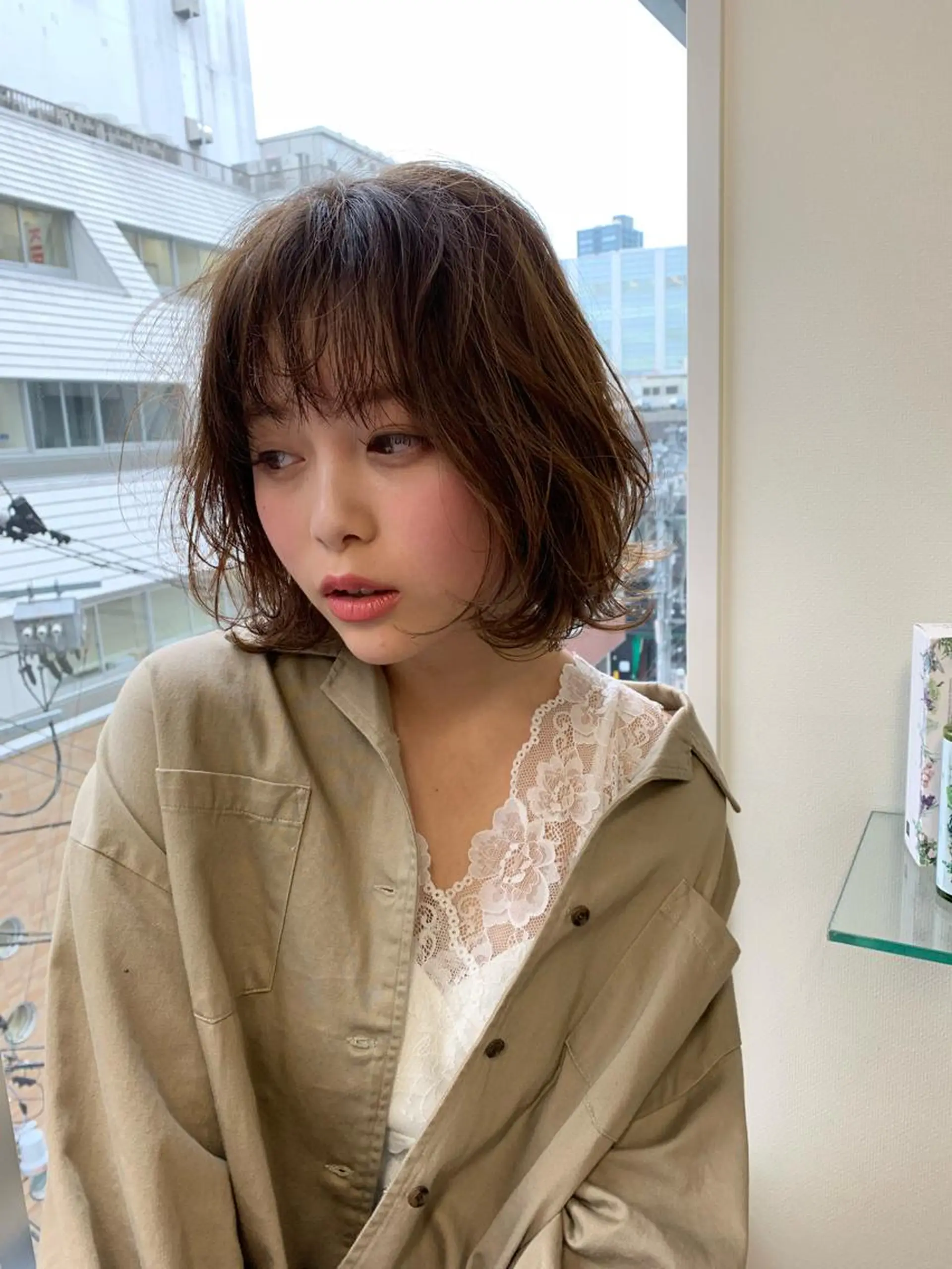 ミディアム カラー ミディアムパーマ ボブ 縮毛矯正 カット ヘアカラー ブリーチ/ハイトーン SERINAのヘアスタイル