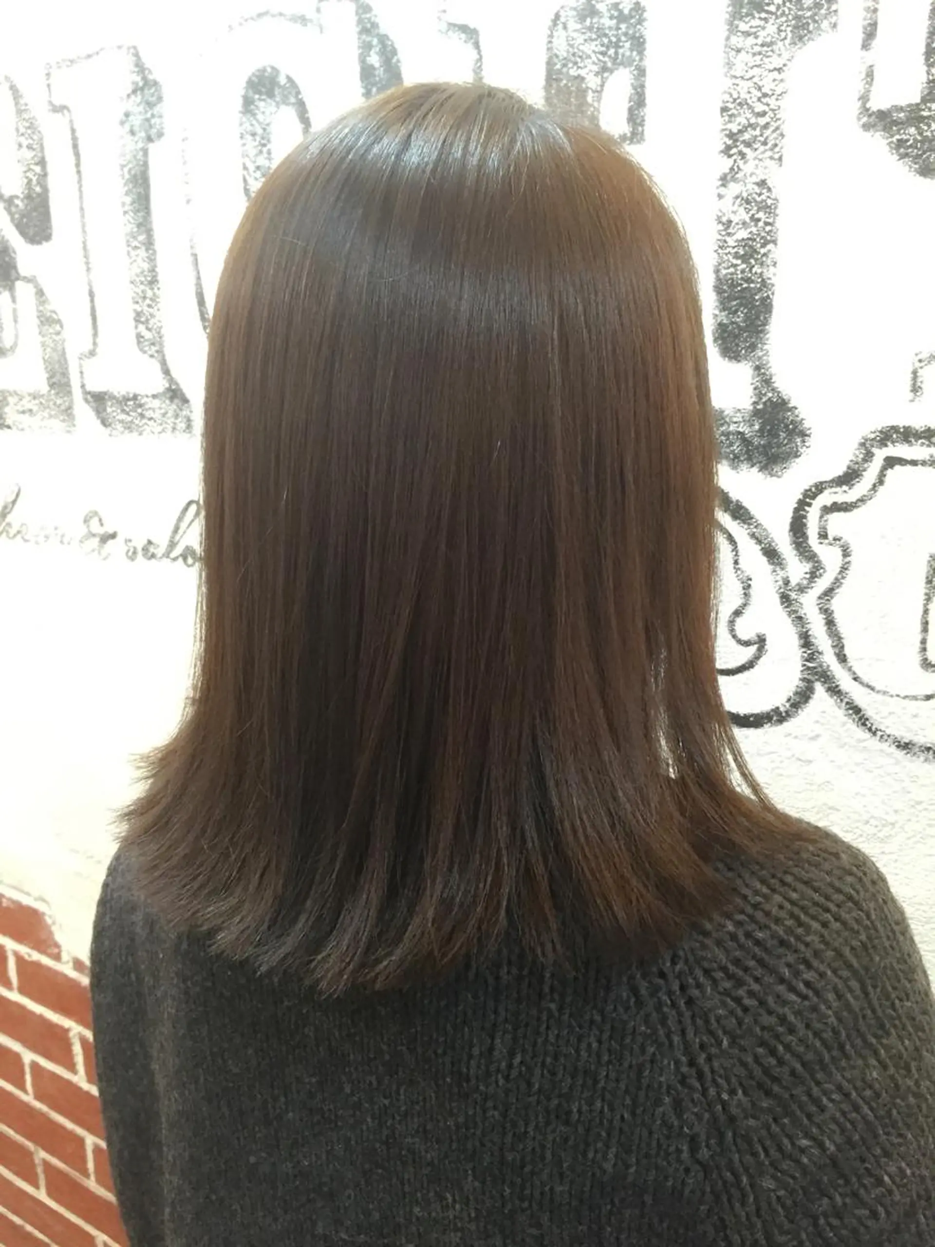 ミディアム 切りっぱなしロブ トップスタイリスト 👑田添幹宜のヘアスタイル