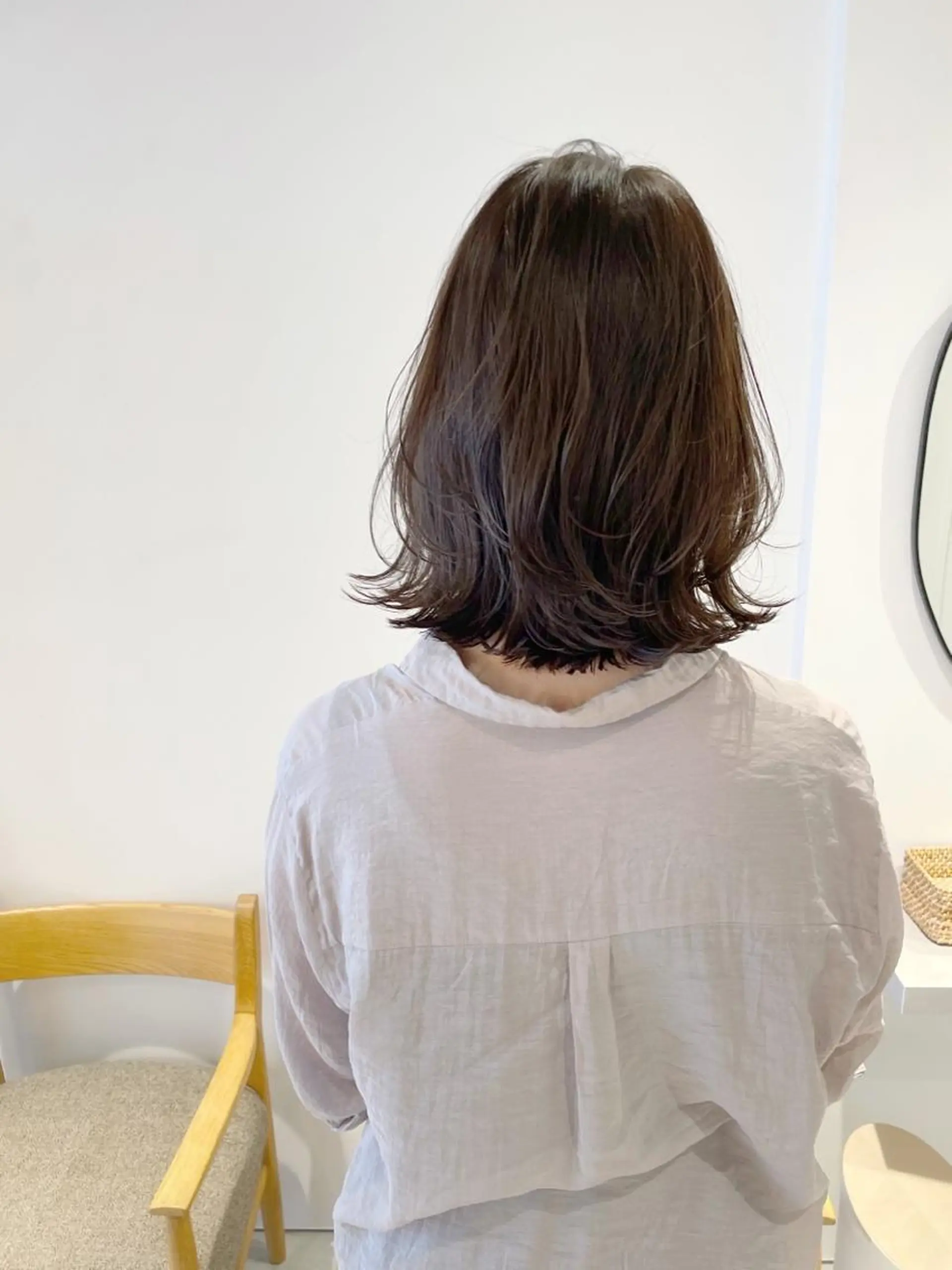 ミディアム ボブ レイヤーカット カット パーマ ナチュラルヘア/ 似合わせ/三宅 昌太のヘアスタイル