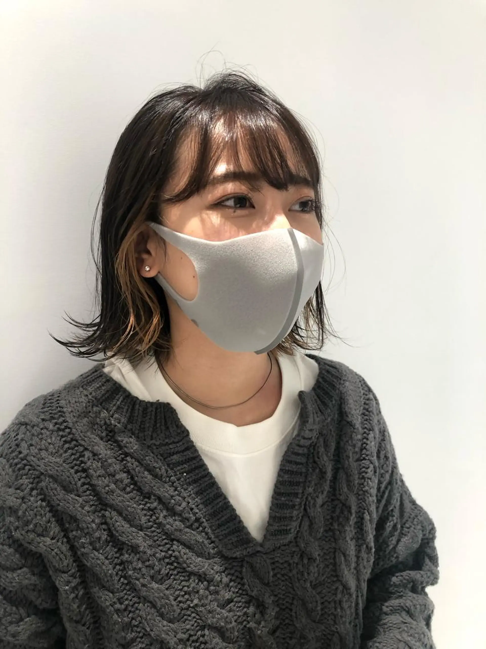 ミディアム カラー ベージュカラー ブリーチ 古屋 花織のヘアスタイル