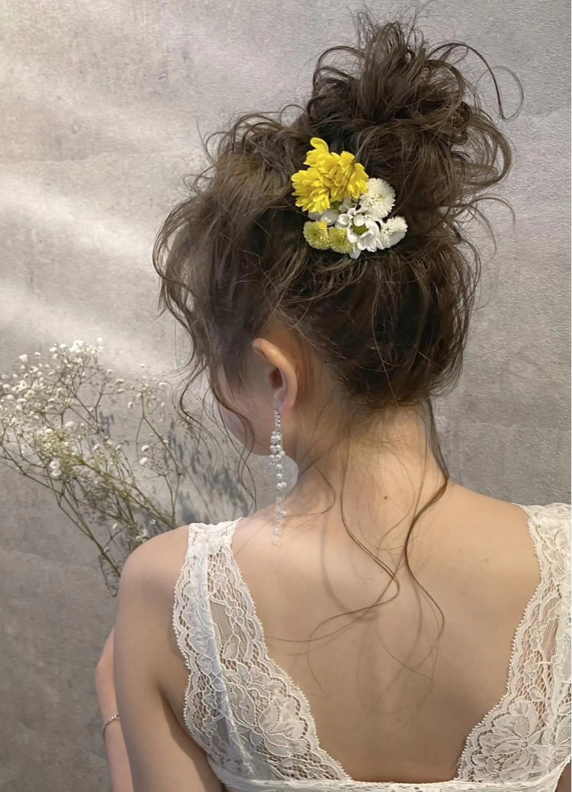 ロング ヘアアレンジ お団子ヘア おくれ毛 カット ヘアセット 骨格整形カット/ ショート✂️堀夢哉のヘアスタイル