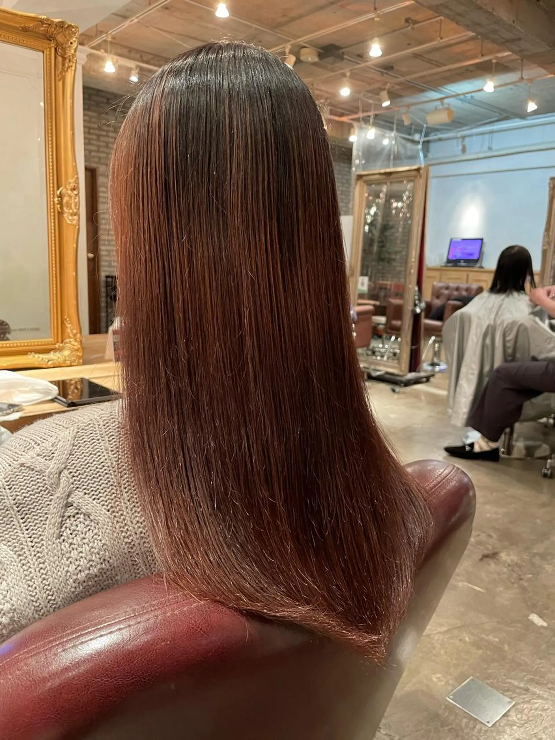 セミロング パーマ 髪質改善 トリートメント ストレートパーマ 韓国風カット/ 髪質改善 黒崎のヘアスタイル