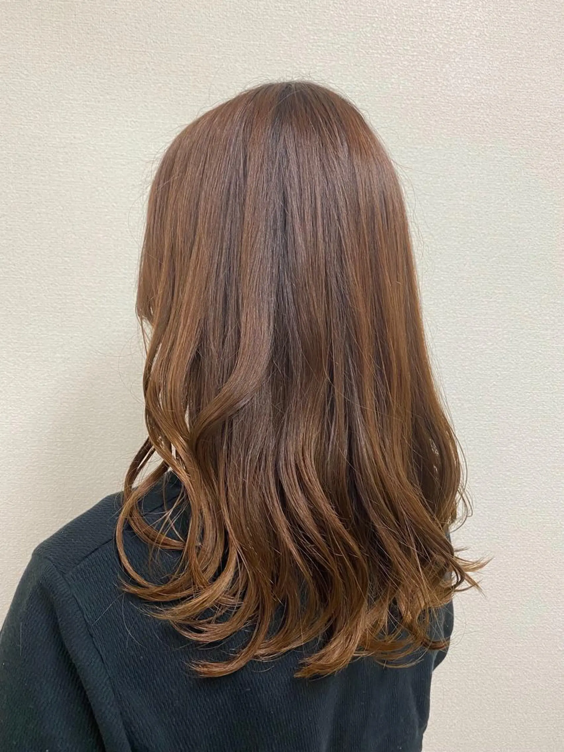 ロング カラー ブラウンカラー オレンジ オレンジブラウン 店長　濱口 花菜　美髪整形のヘアスタイル