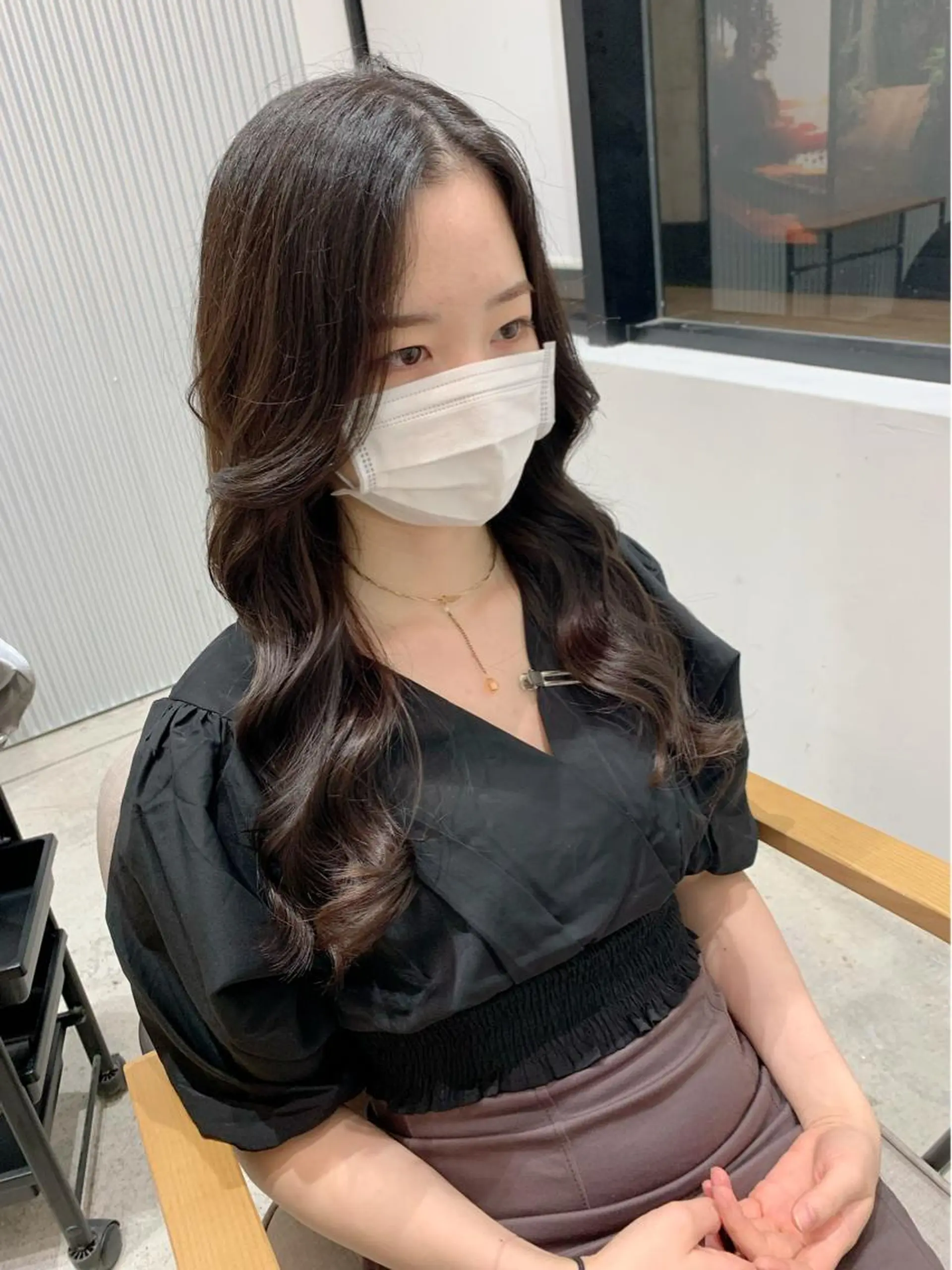 ロング カラー グレージュ 韓国風ヘア 深沢 秀のヘアスタイル