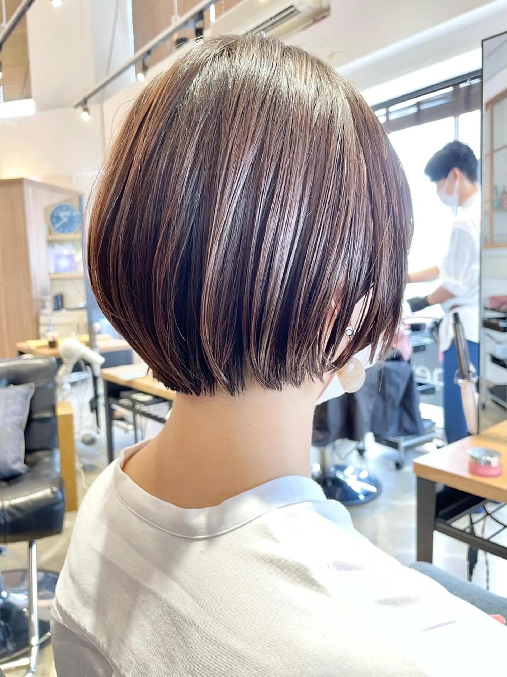 ショート カット パーマ トリートメント コテ巻き風パーマ /志村大成のヘアスタイル