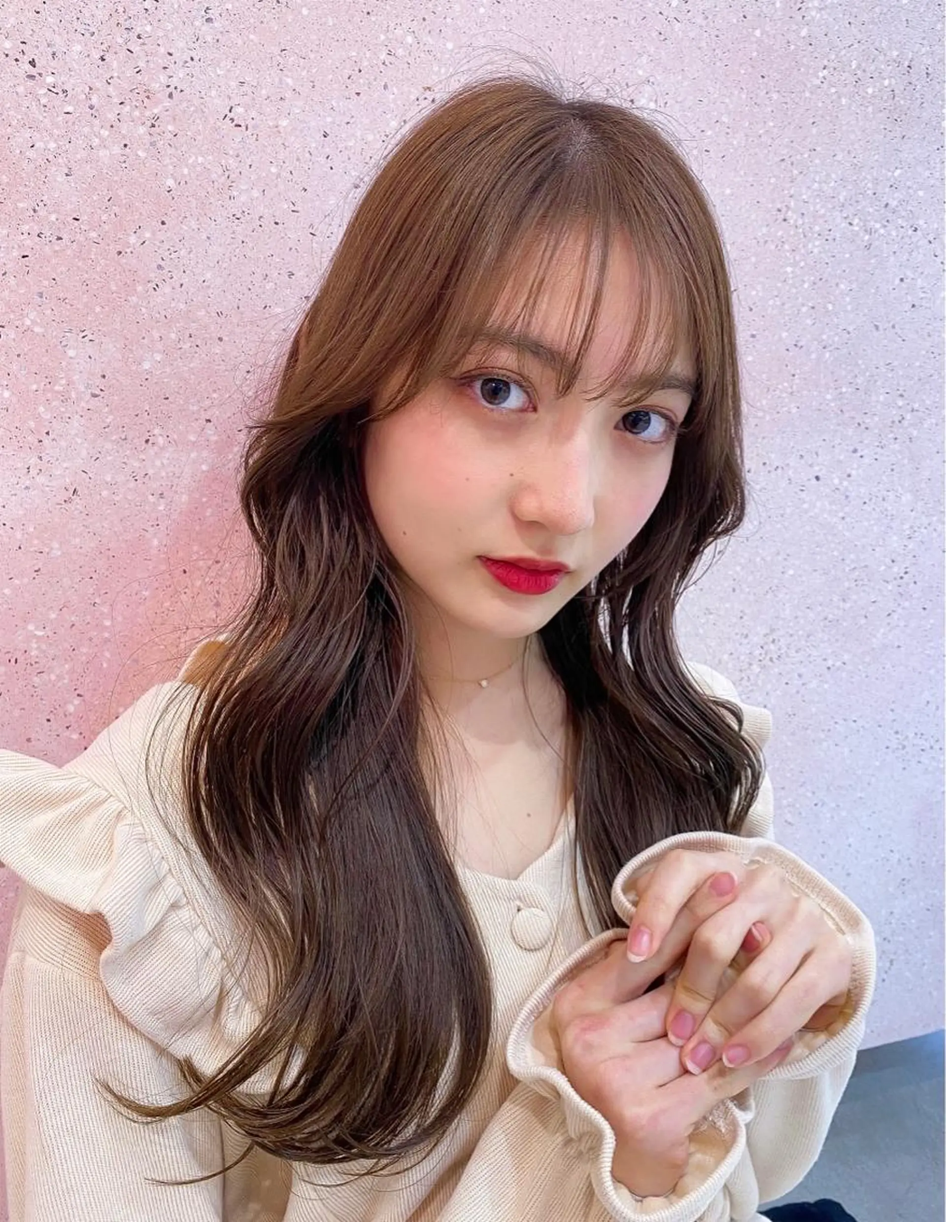 セミロング カラー シールエクステ セミロングパーマ バレイヤージュ ブリーチ ケアブリーチ トリートメント 新宿/韓国風レイヤー 髪質改善/渋谷直樹のヘアスタイル