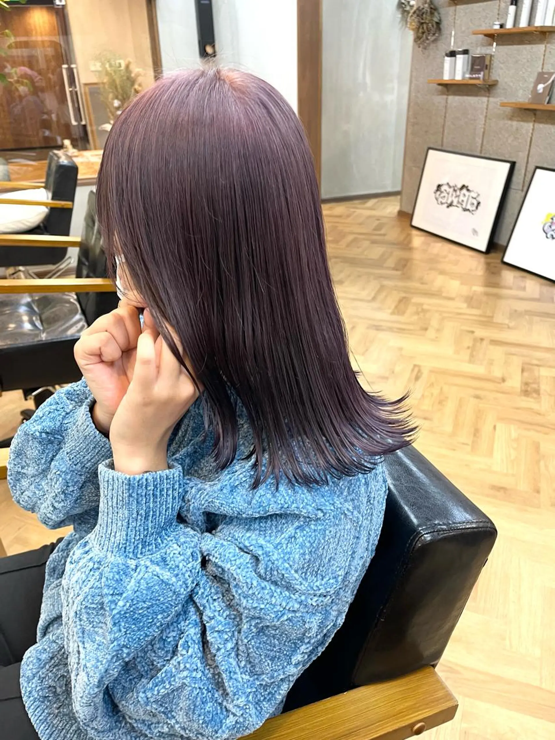 ミディアム カラー ena/ブリーチなし 透明感・レイヤー🎀のヘアスタイル