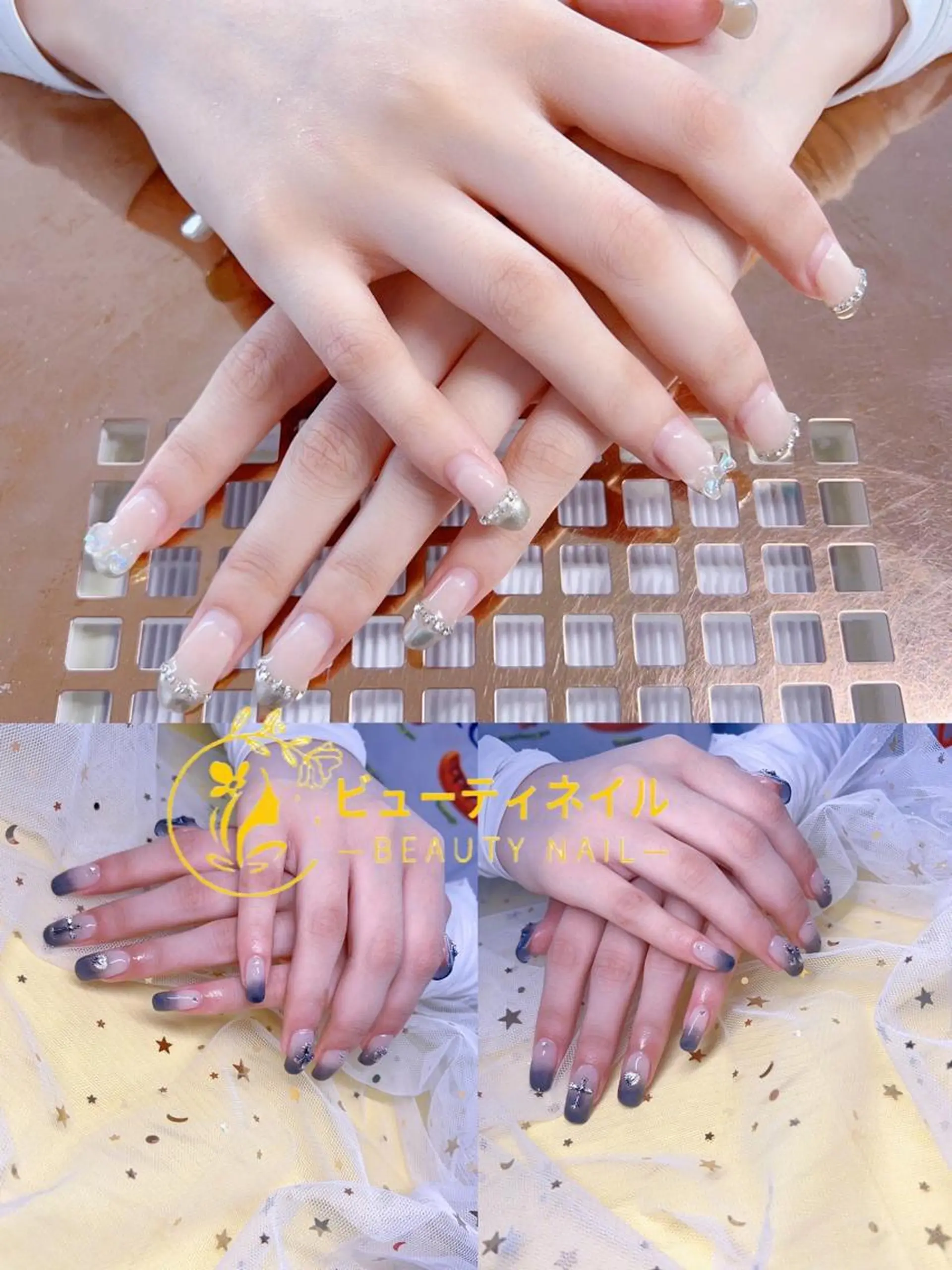 ネイル 長さ出し ジェルネイル Moonstone Salonのネイルデザイン