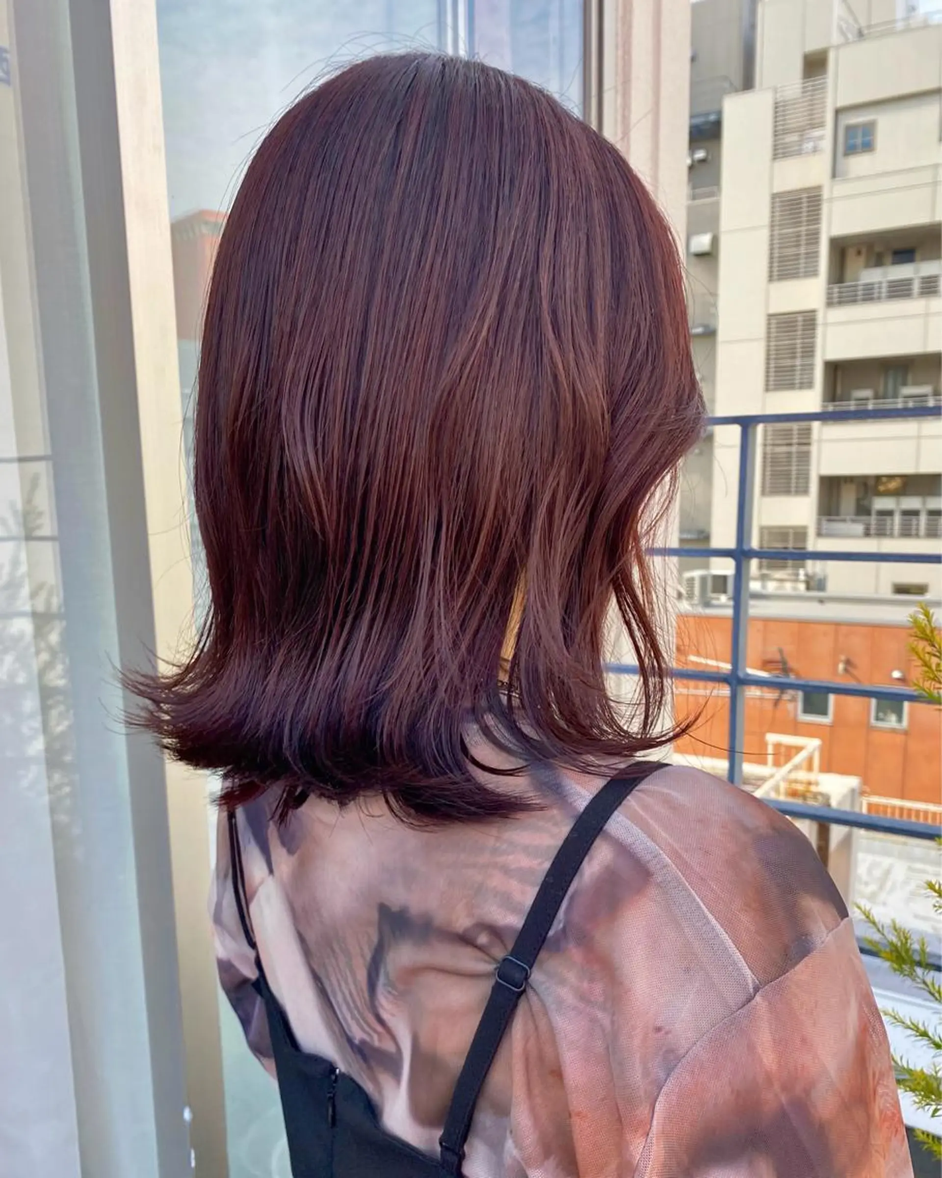 ミディアム カラー ピンクカラー レッドカラー 暖色カラー/天神/ ヘイマサクラのヘアスタイル