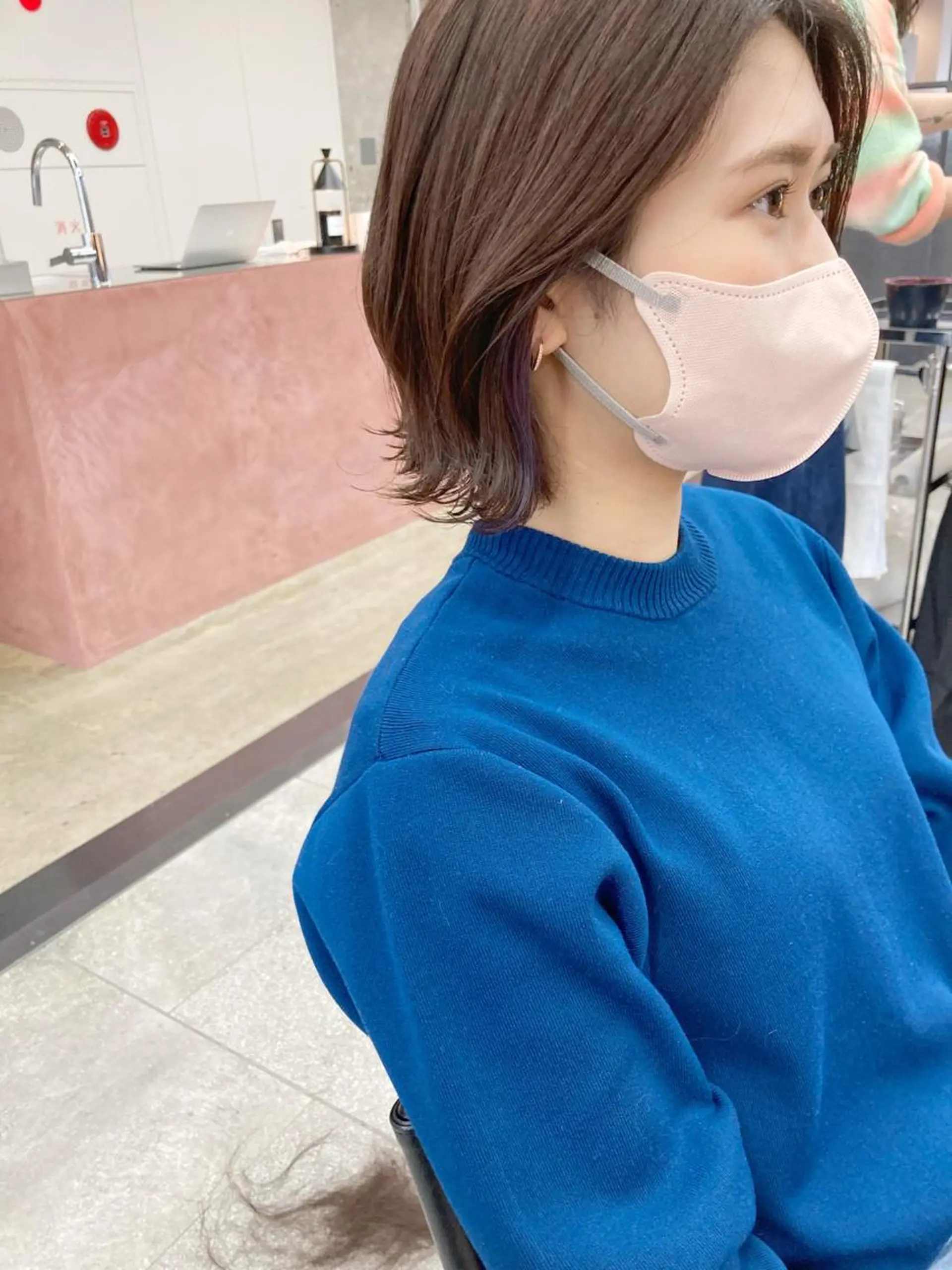 ミディアム カラー ラベンダーカラー カット ヘアカラー 小木曽智美 /ボブ/ショートのヘアスタイル