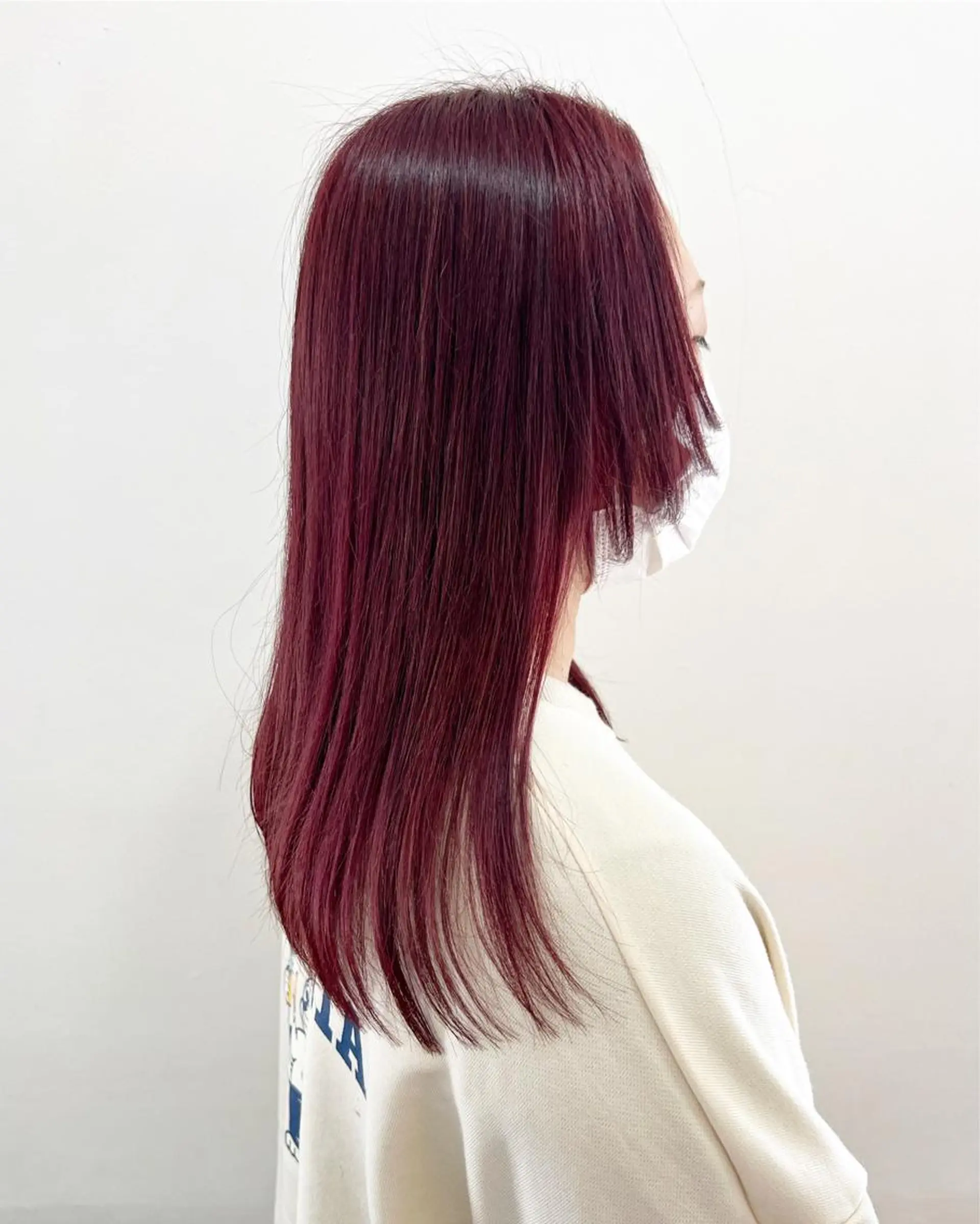 セミロング カラー レッドカラー ヘアカラー フラム所属・WATANABE MISAKIのヘアスタイル