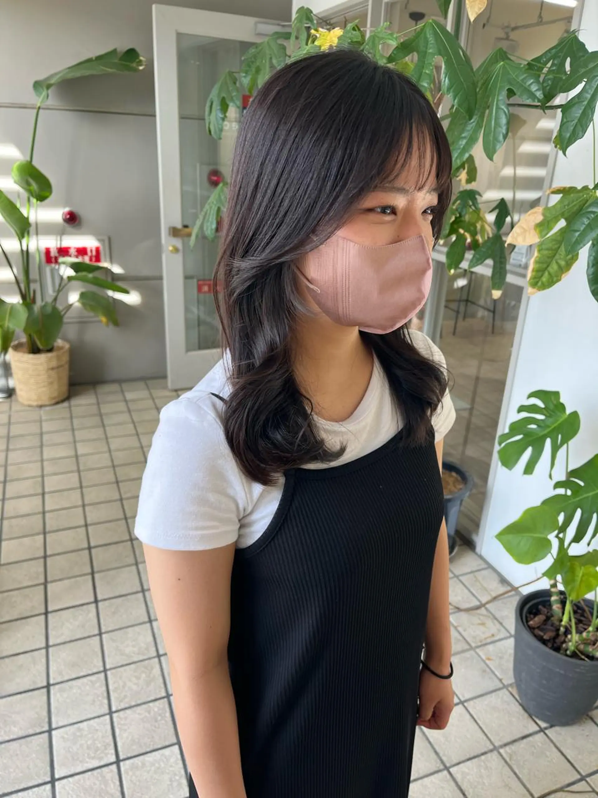 ミディアム ヘアアレンジ ミディアムパーマ ボブ くびれヘア 顔まわりレイヤー ハイライト カット 🫧umu.🫧韓国 /レイヤー/ハッシュのヘアスタイル