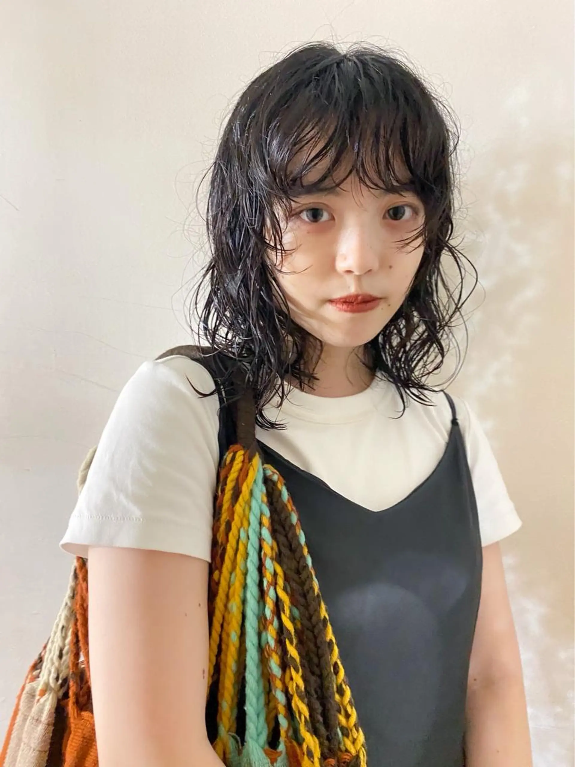 ミディアム パーマ ミディアムパーマ ニュアンスパーマ カット パーマ レイヤー/パーマ /ウルフ/nabeのヘアスタイル