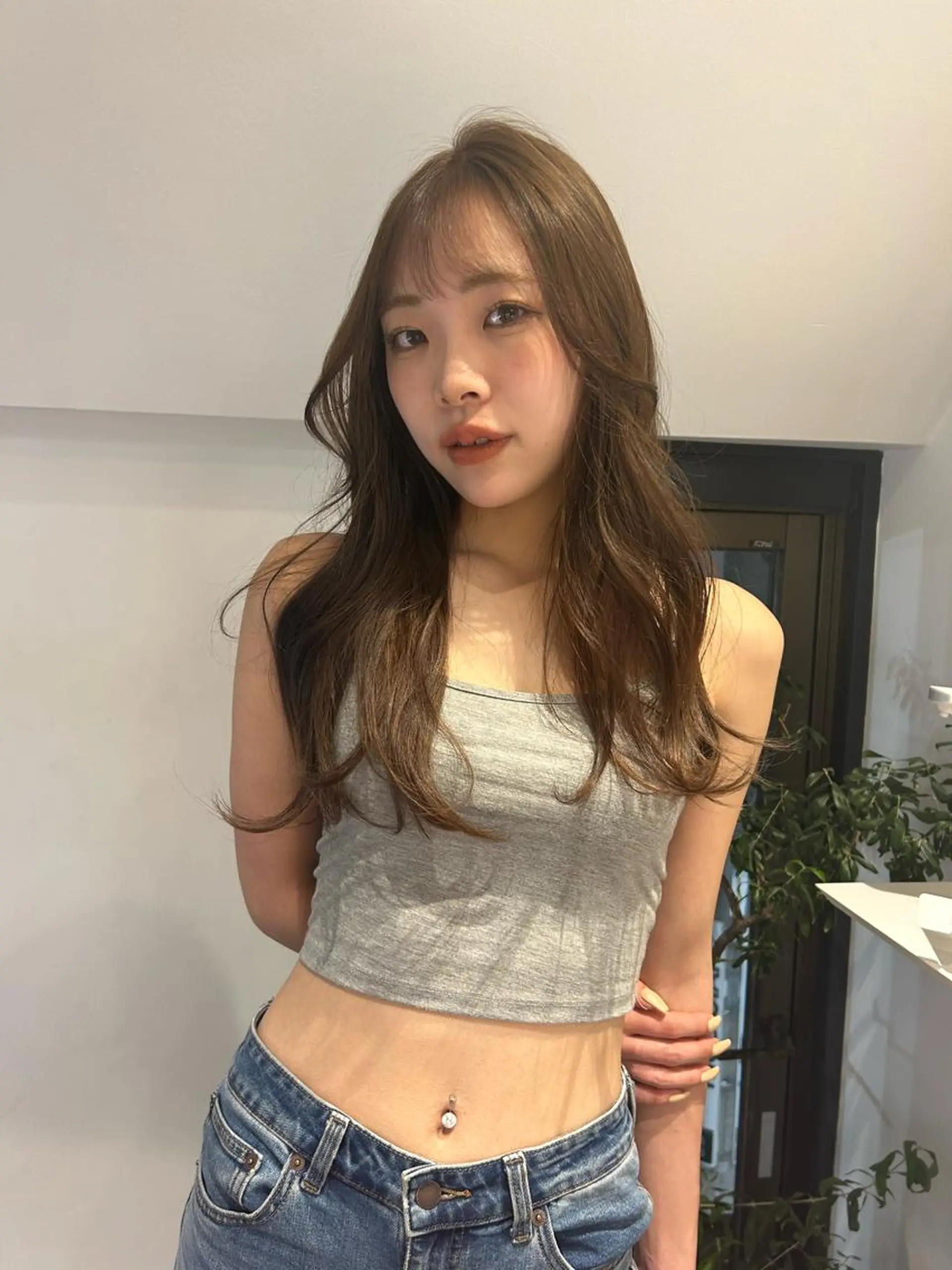 ロング カラー パーマ レイヤー/透明感/ ブリーチなし/わかなのヘアスタイル