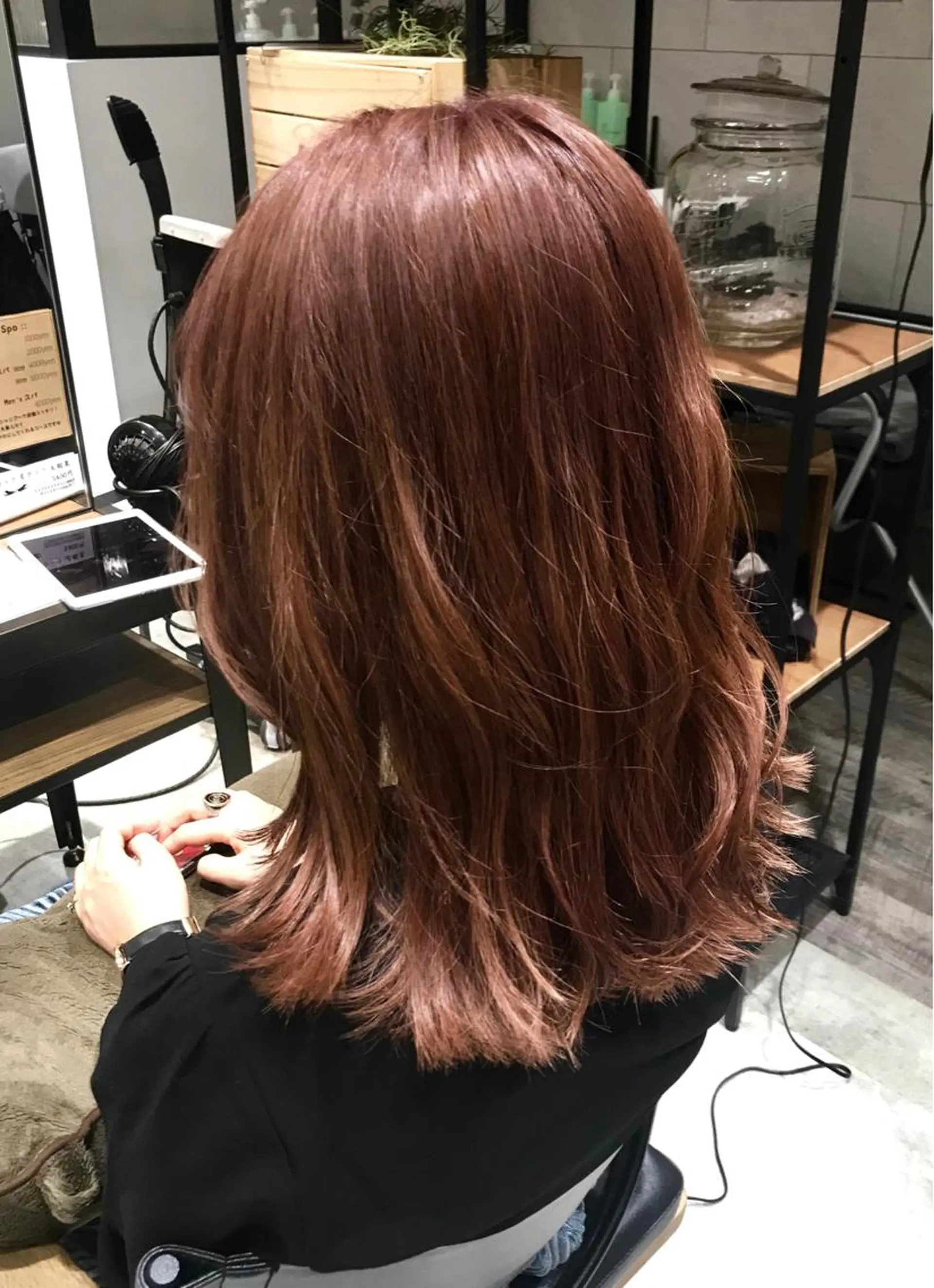 ミディアム カラー ヘアアレンジ ブラウンカラー ヘアカラー トリートメント 似合わせレイヤー/ 美髪縮毛矯正/ミナエのヘアスタイル
