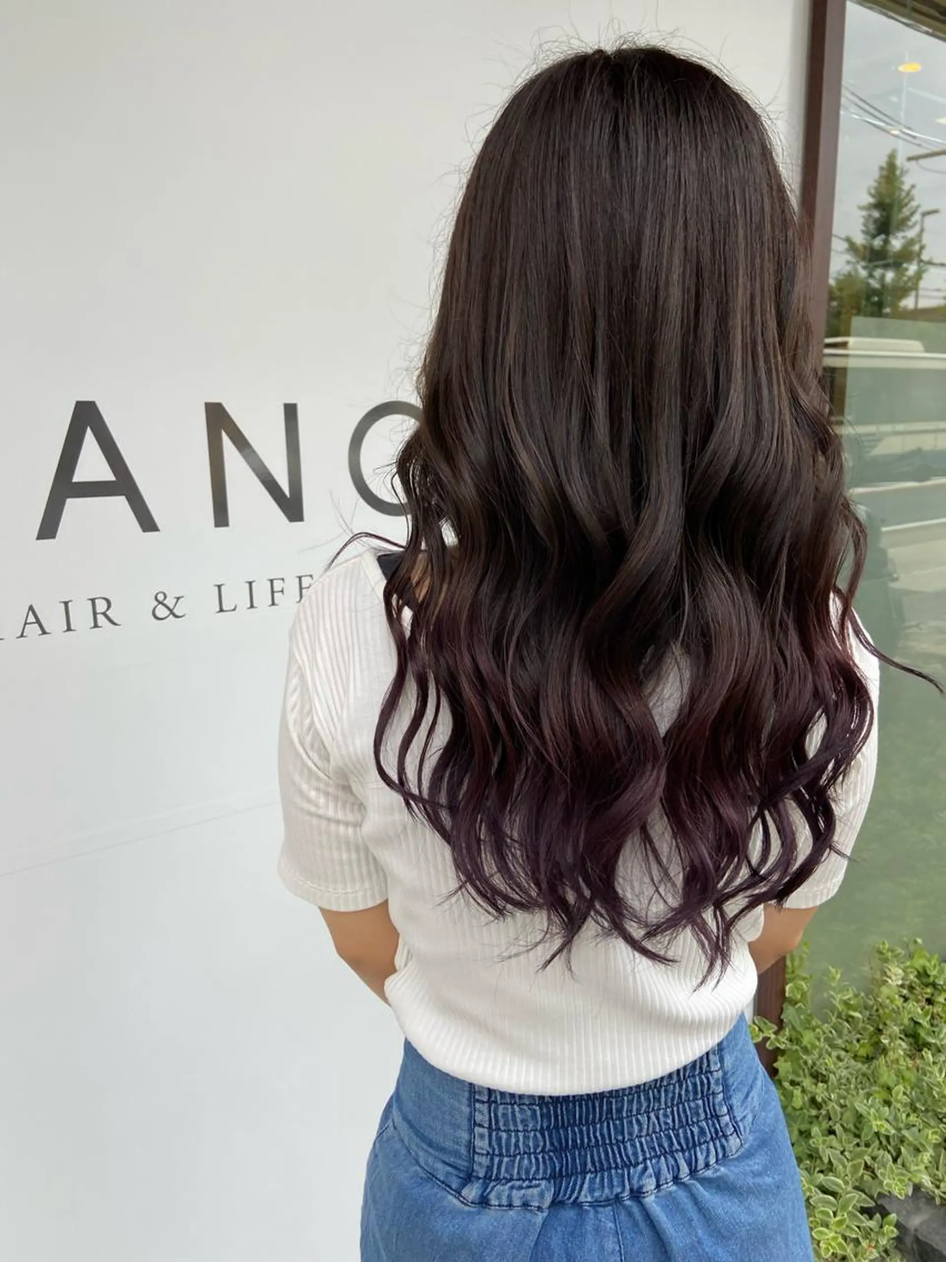 ロング カラー ブリーチ グラデーションカラー パープルカラー ブランシェ小幡駅前店 森樹のヘアスタイル
