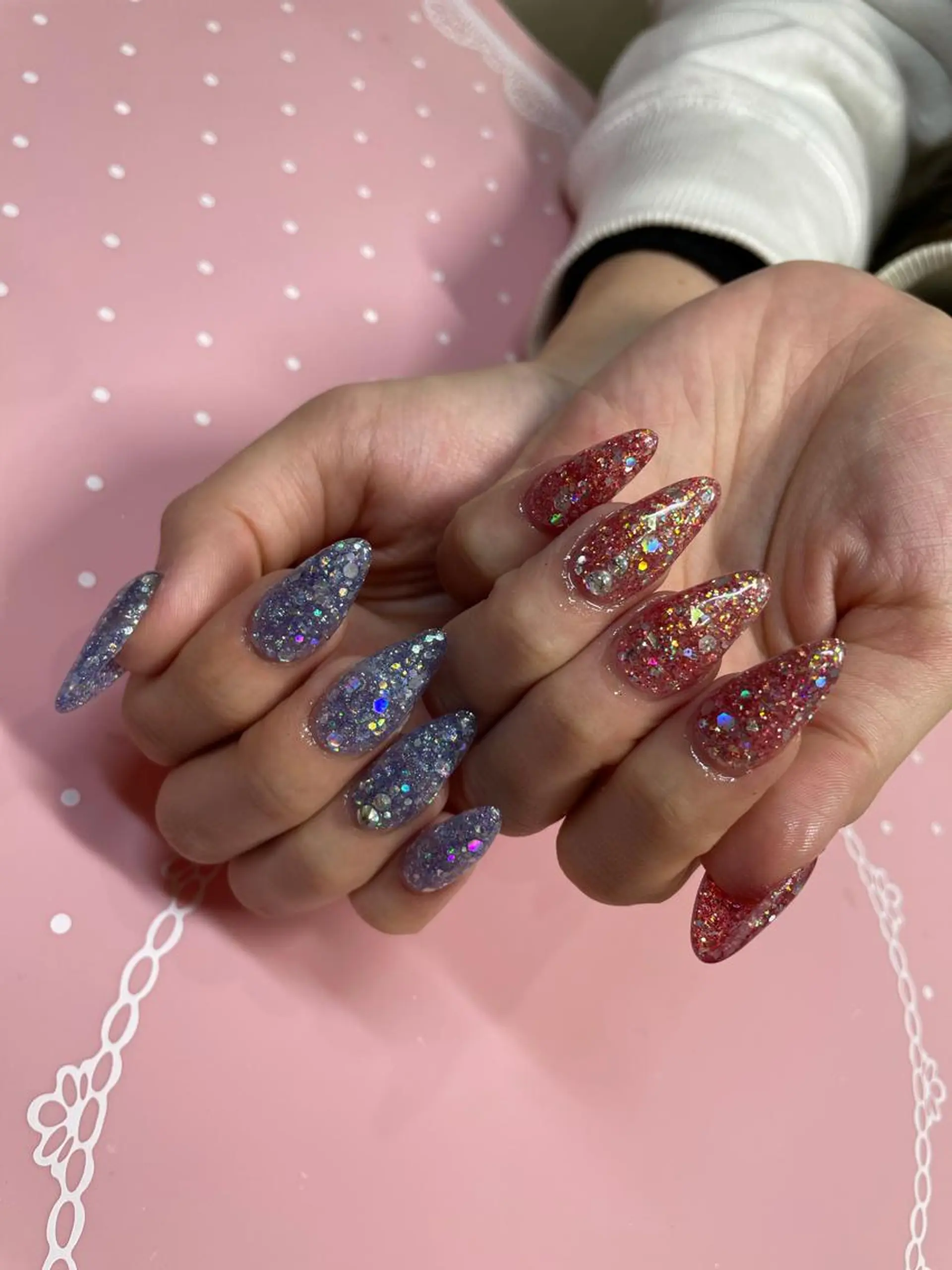 ミディアム ネイル ハンドネイル 《LB》ラブリエ Nail&eyeのマツエク・マツパデザイン