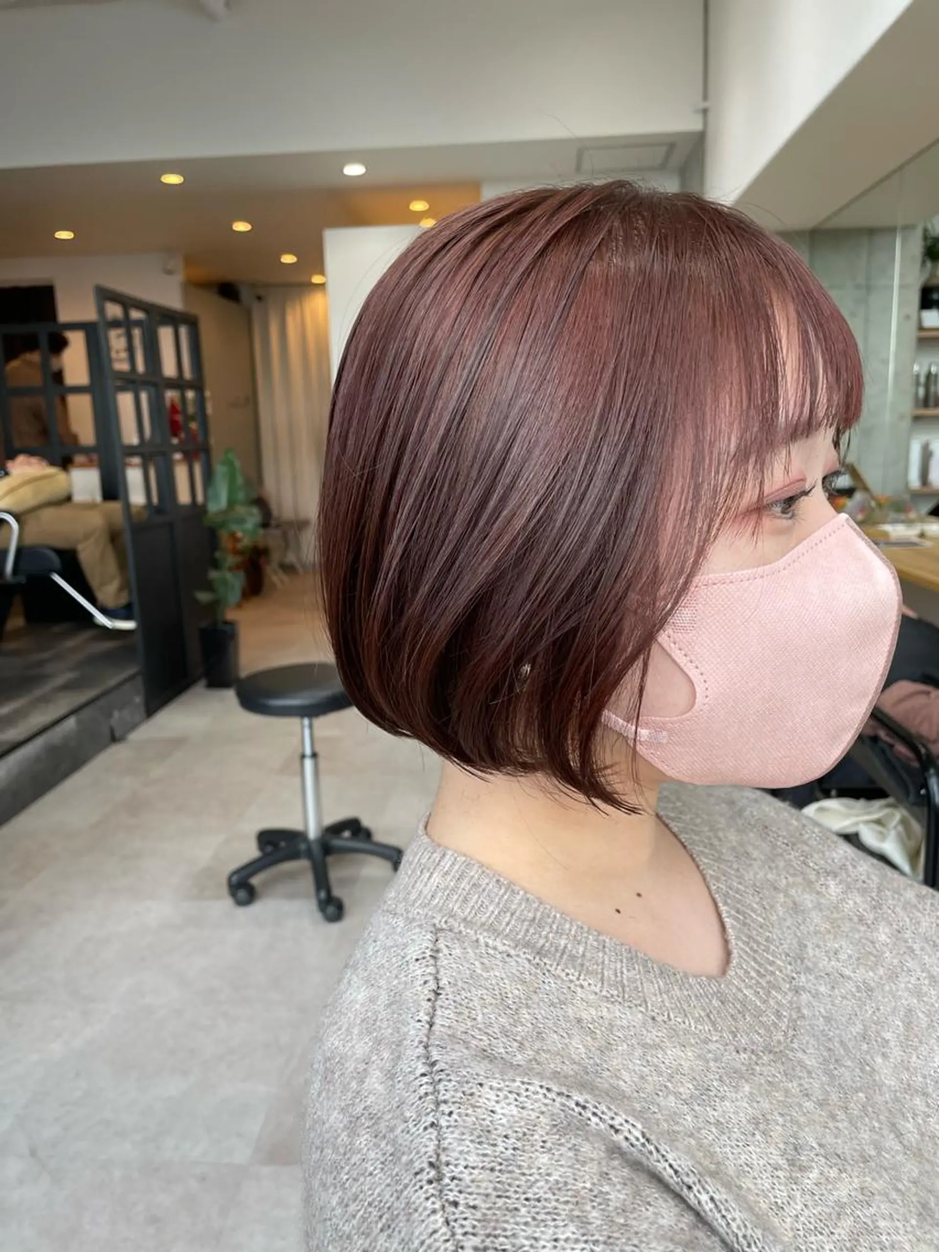ショート ボブ ヘアカラー トリートメント ✨透明感カラー/縮毛 恵比寿HAYATO✨のヘアスタイル