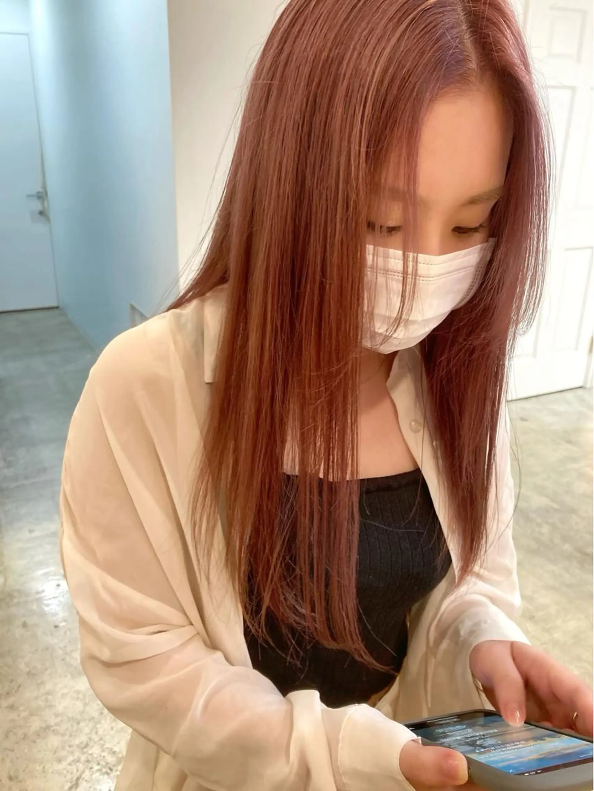 ロング カラー ベージュカラー ピンクカラー ピンクベージュ ヘアカラー カラーリスト菅野 竜矢🌈のヘアスタイル