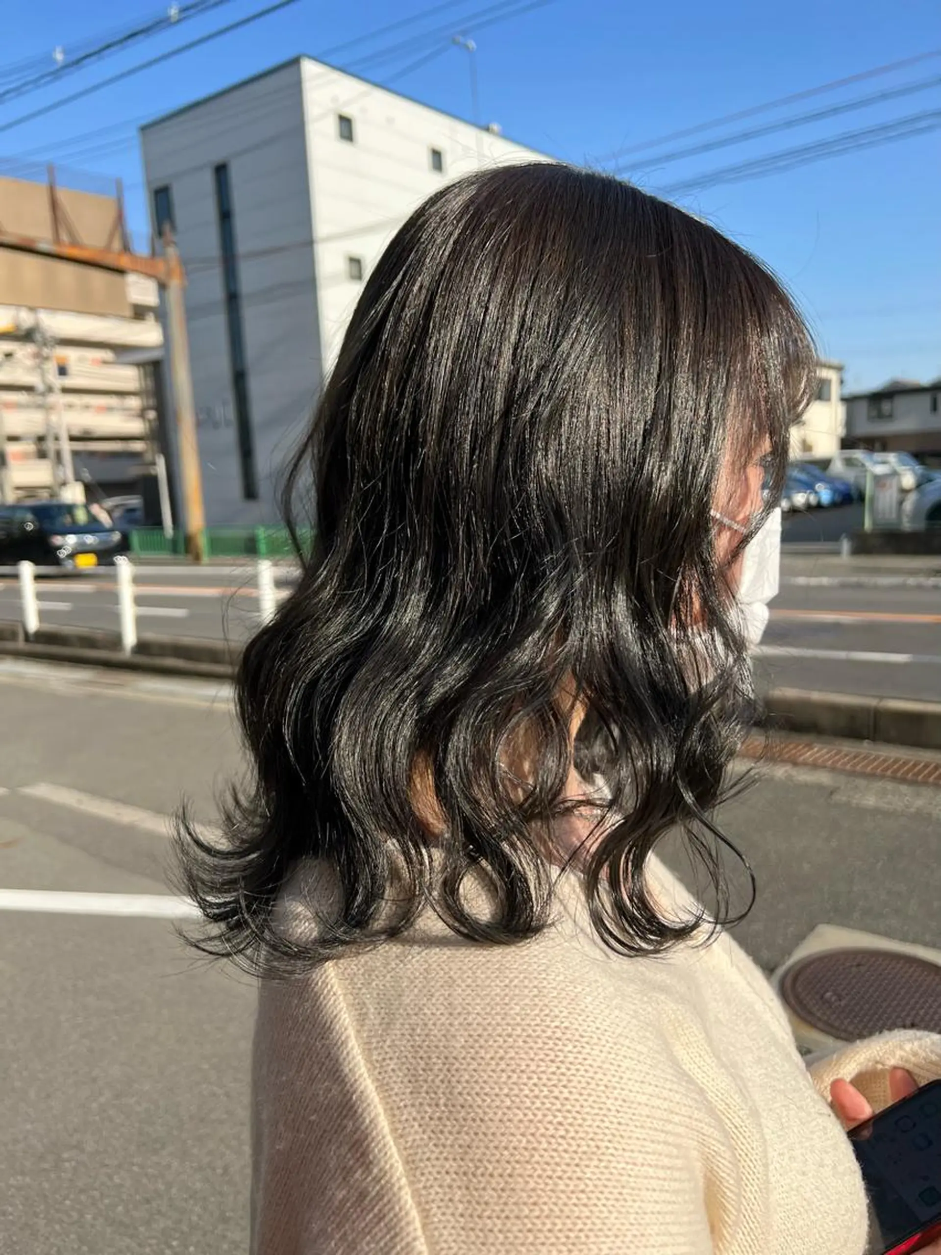 ミディアム カラー ぱつボブ/ ショート/YUKIのヘアスタイル