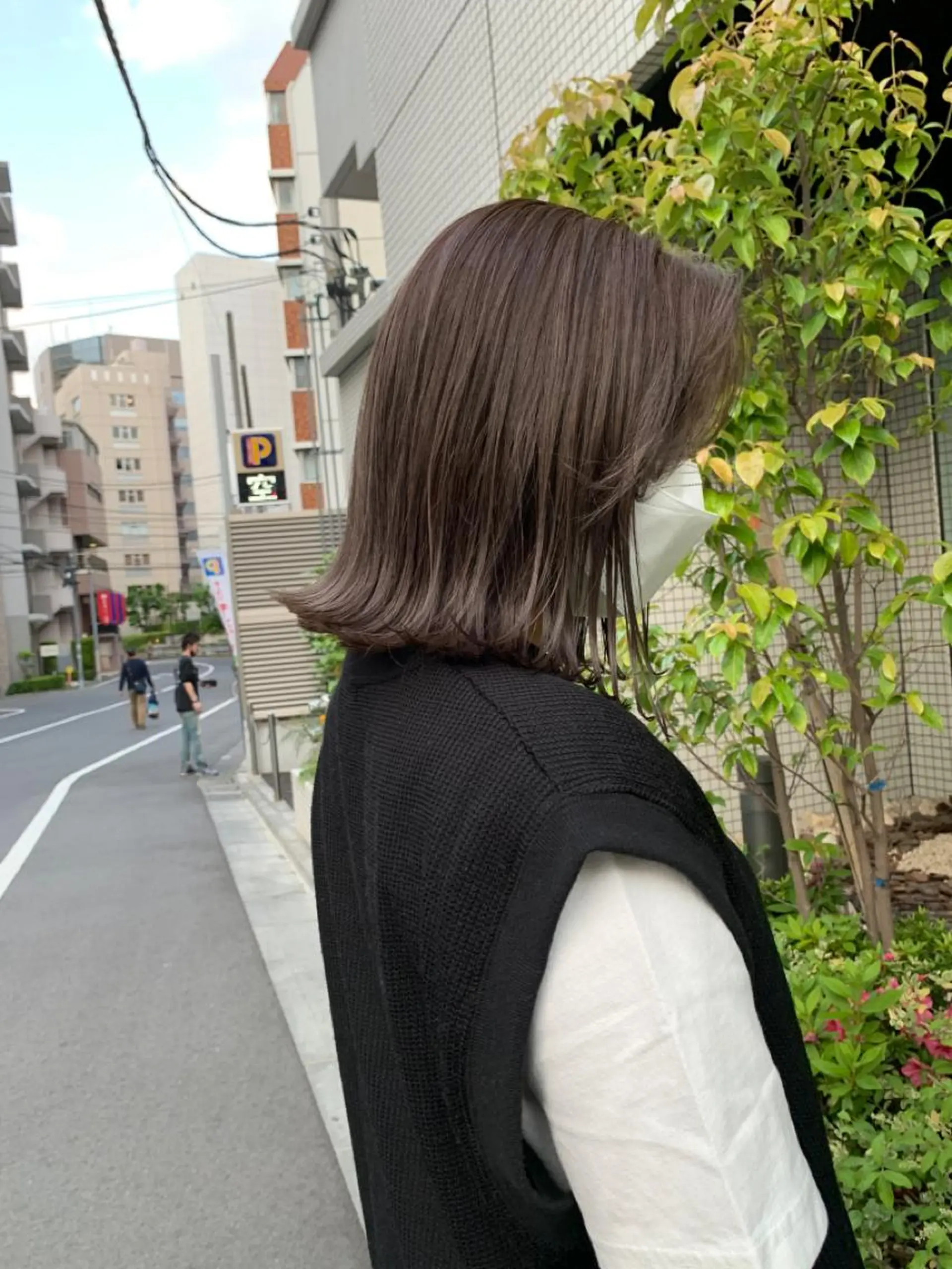 ミディアム カラー ボブ 外ハネヘア 【完全マンツー 恵比寿】佐藤 翔のヘアスタイル