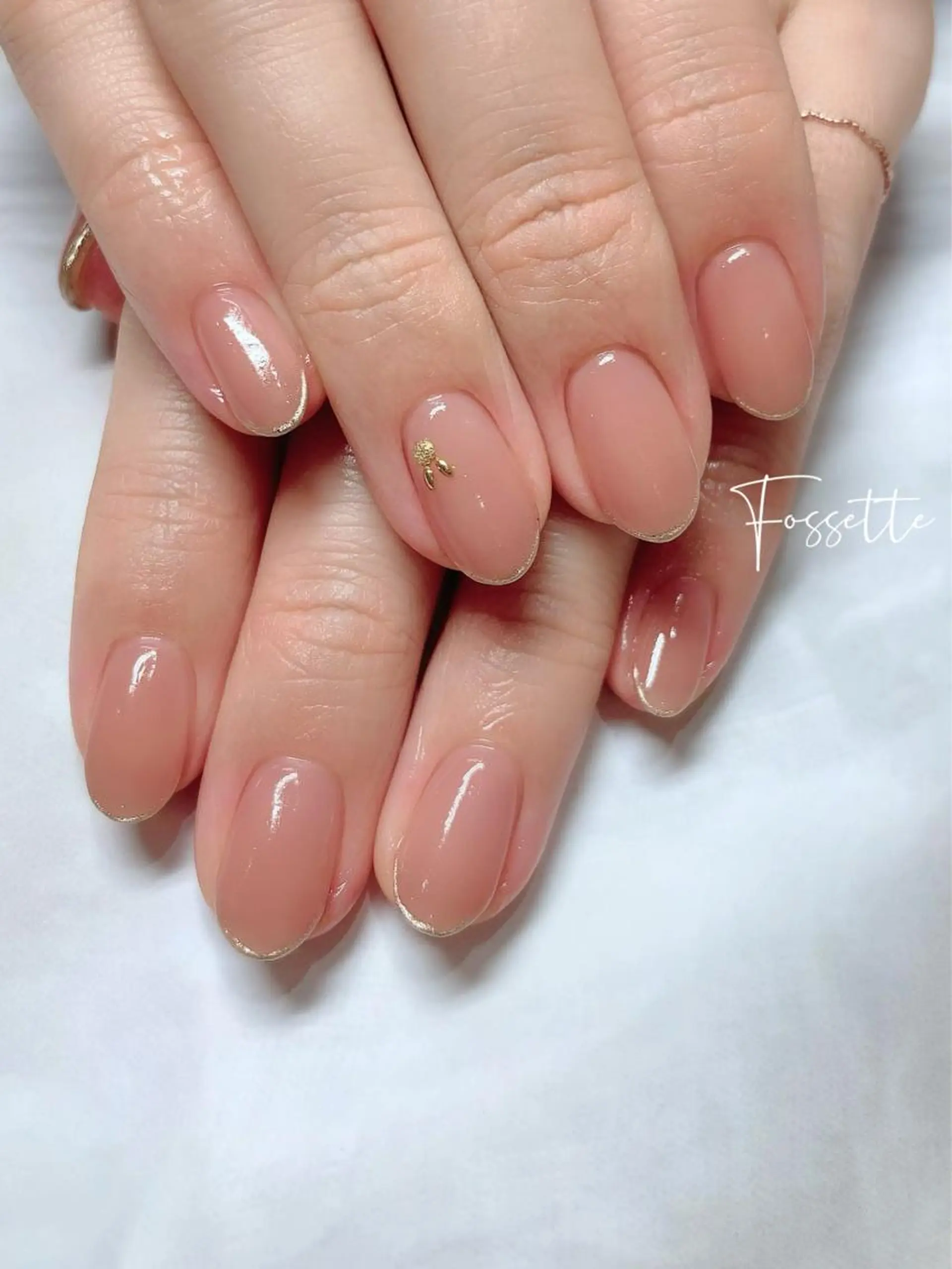 ネイル ミラーネイル オフィスネイル ワンカラーネイル シンプルネイル nailsalon Fossetteのネイルデザイン