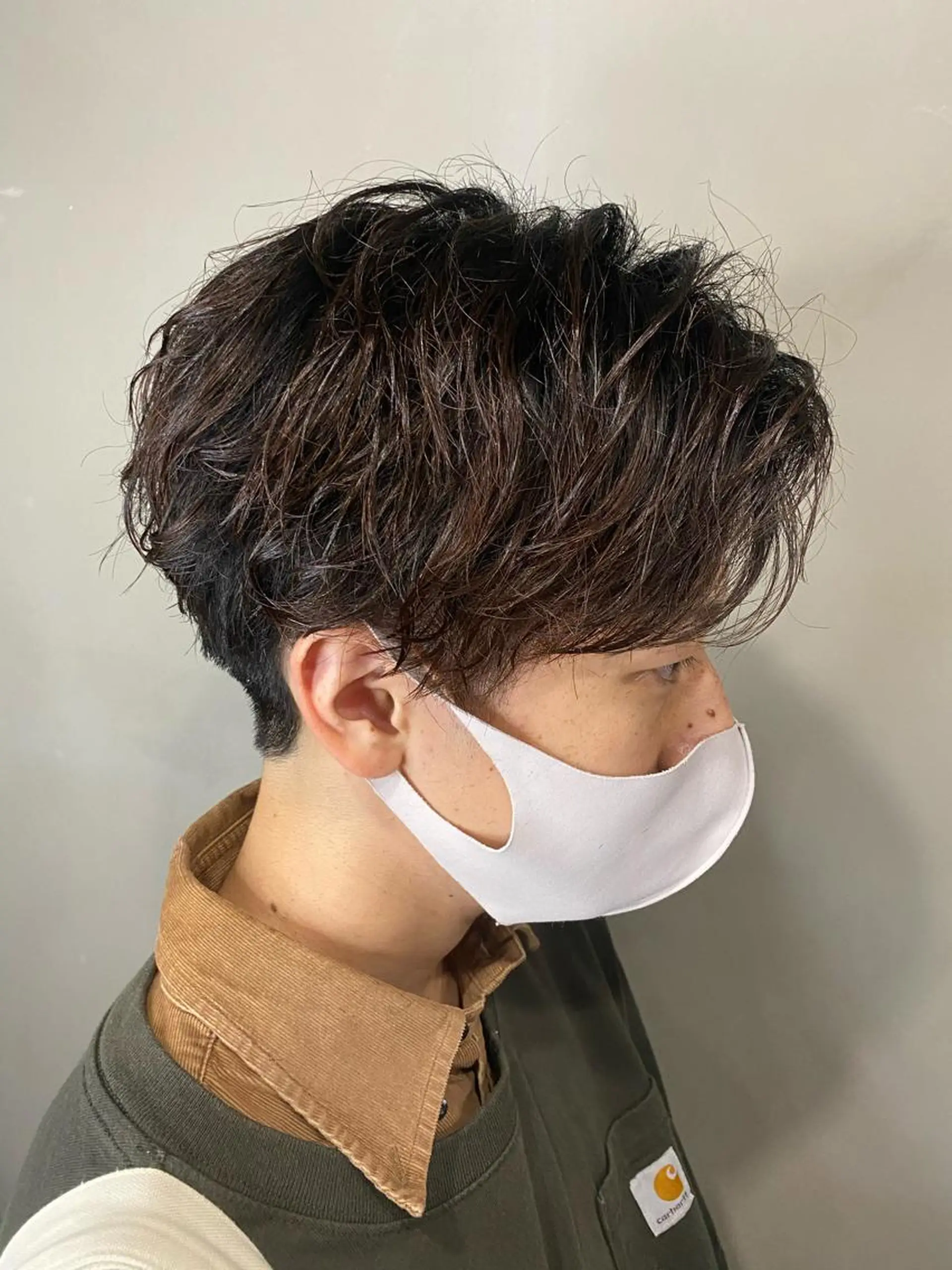 ショート メンズ アップバング センターパート カット 寳泉 章弘のヘアスタイル