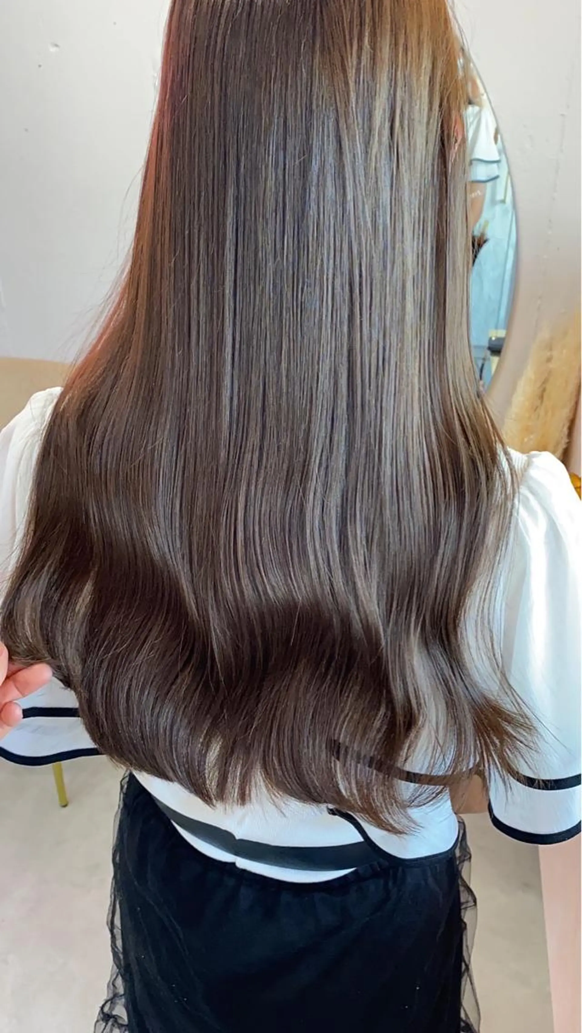 セミロング カラー シールエクステ セミロングパーマ ブリーチ ケアブリーチ ダブルカラー ヘアカラー トリートメント 新宿/韓国風レイヤー 髪質改善/渋谷直樹のヘアスタイル