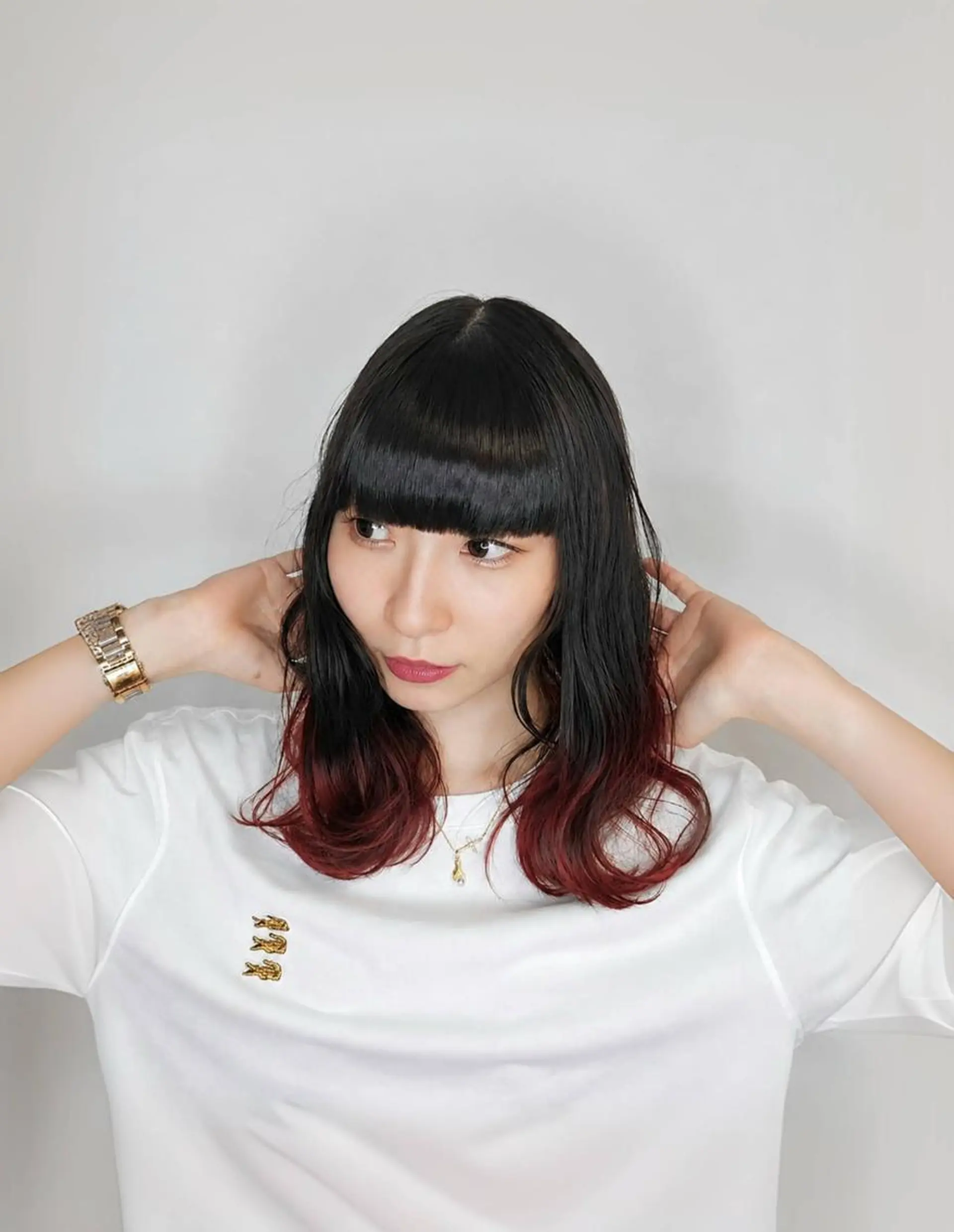 ミディアム カラー デザインカラー レッドカラー ヘアカラー トリートメント ハネエクステ表参道/ 羽エクステSpicaのヘアスタイル