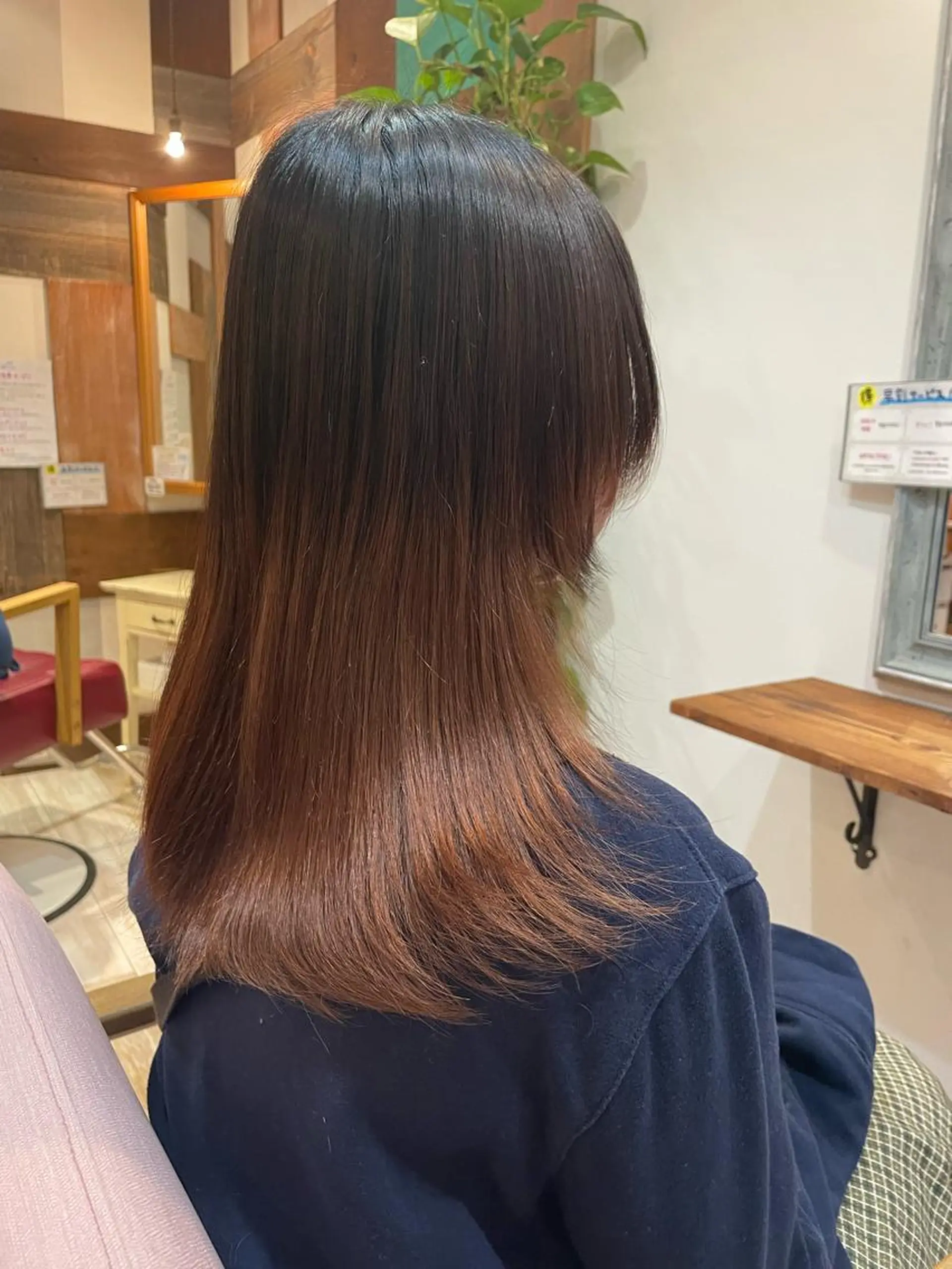 セミロング カラー グラデーションカラー ウルフカット ナカムラ イヅミのヘアスタイル