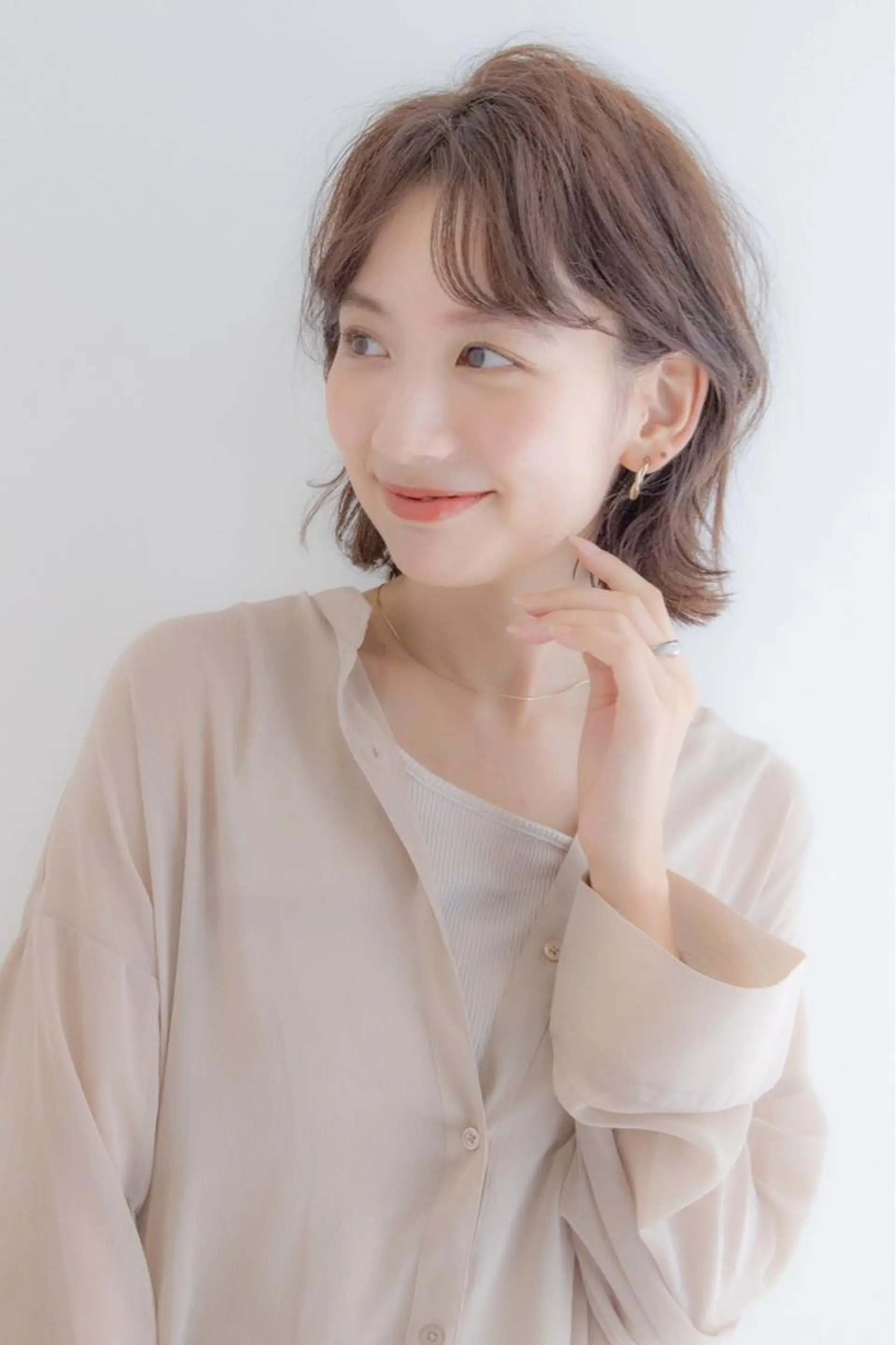 ミディアム カット ヘアカラー トリートメント ボブ/縮毛矯正 髪質改善/もえるのヘアスタイル