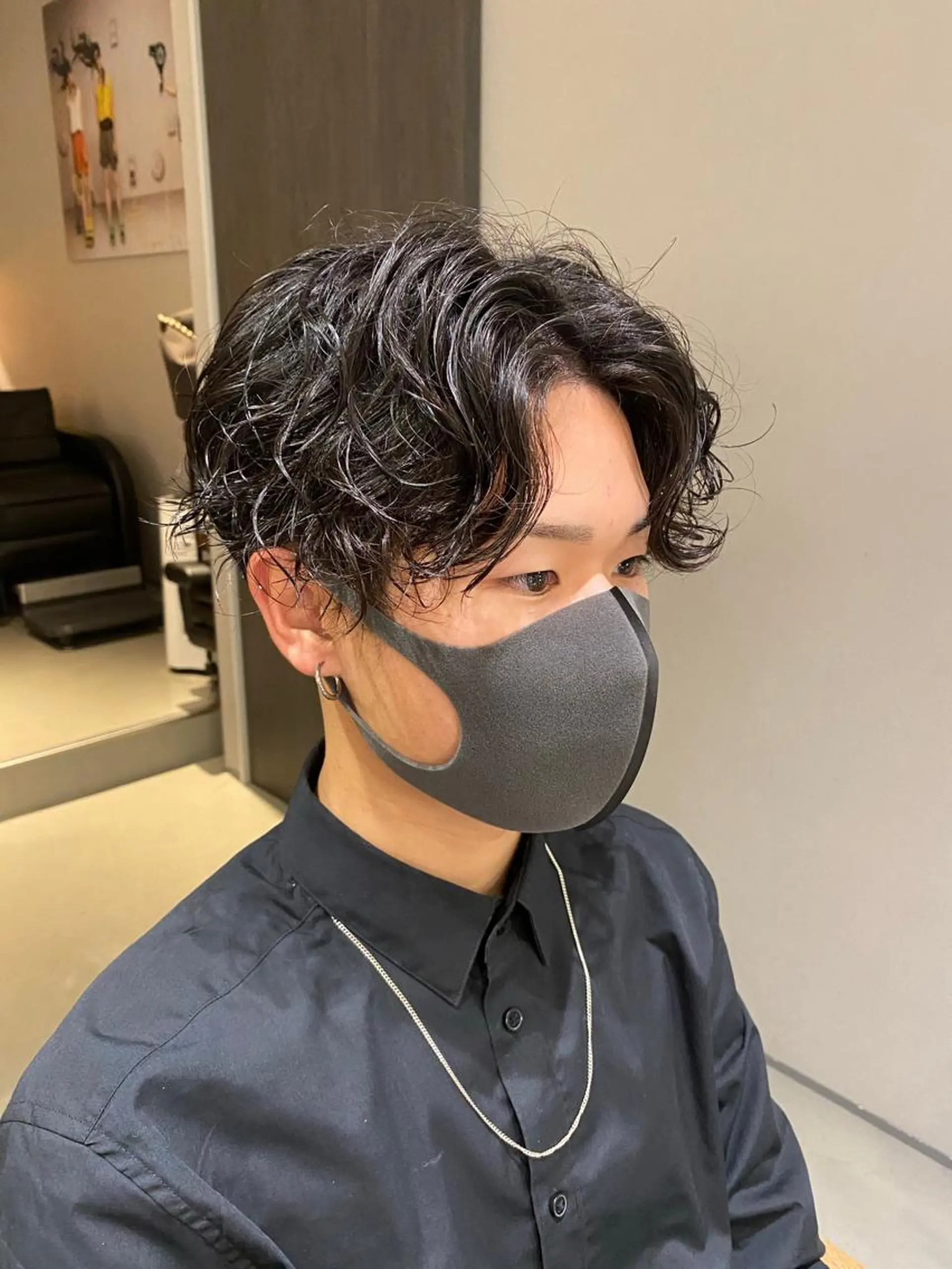 ショート パーマ メンズ 梅田茶屋町メンズ 専門美容師 山元一平のヘアスタイル