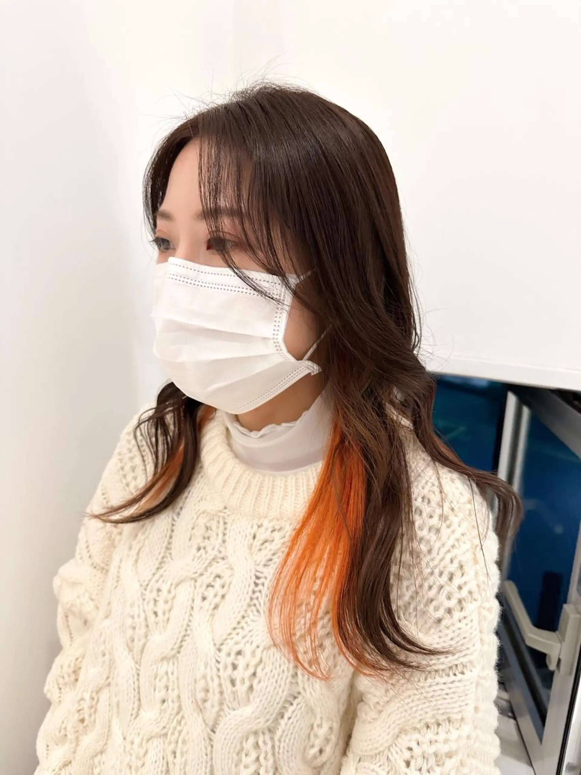 ロング カラー アプリコットブラウン ブラウンカラー オレンジ ピンクカラー ピンクブラウン 🤎ono/ 切りっぱなしボブ🤎のヘアスタイル