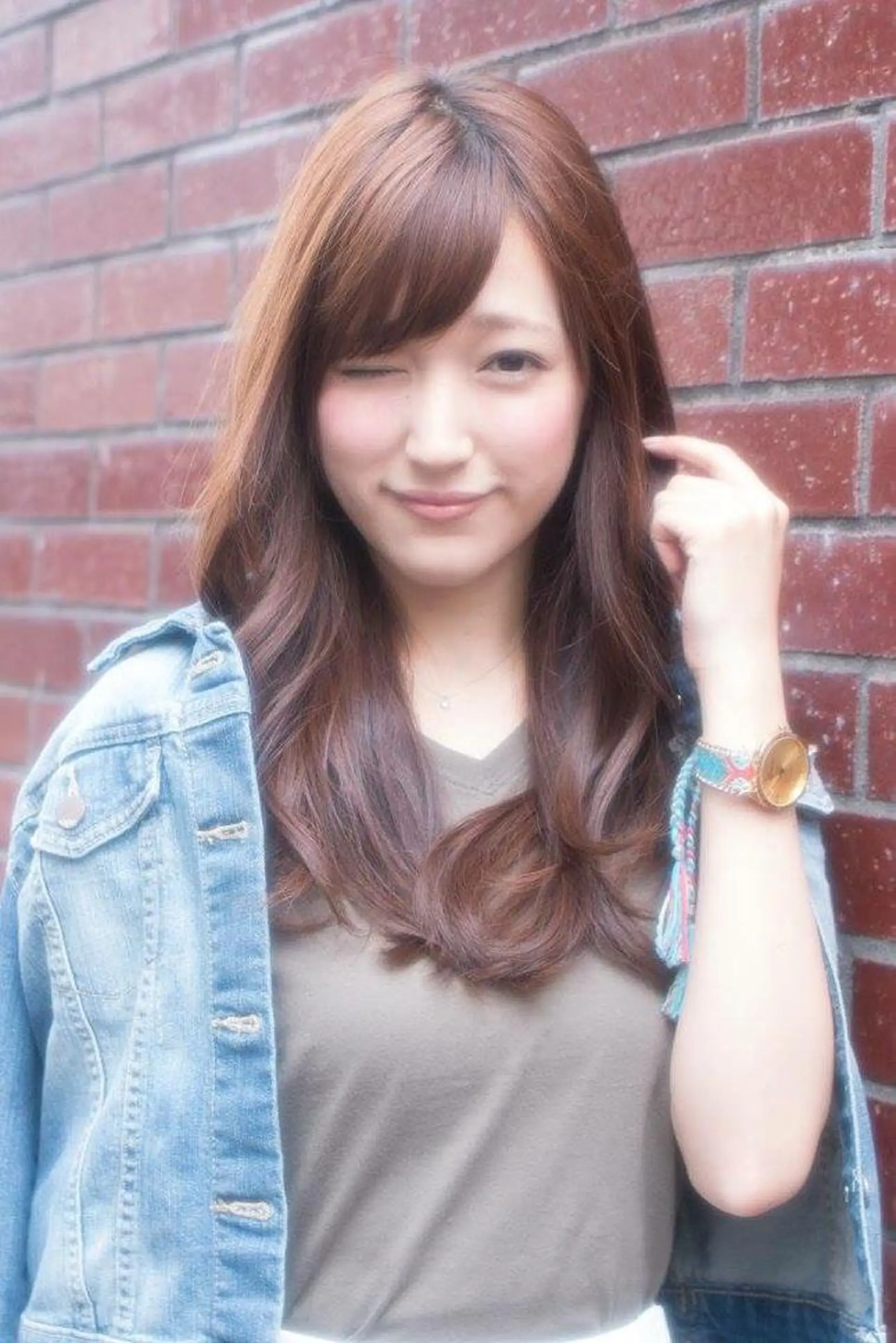 セミロング ロング カラー パーマ 内藤 達也のヘアスタイル