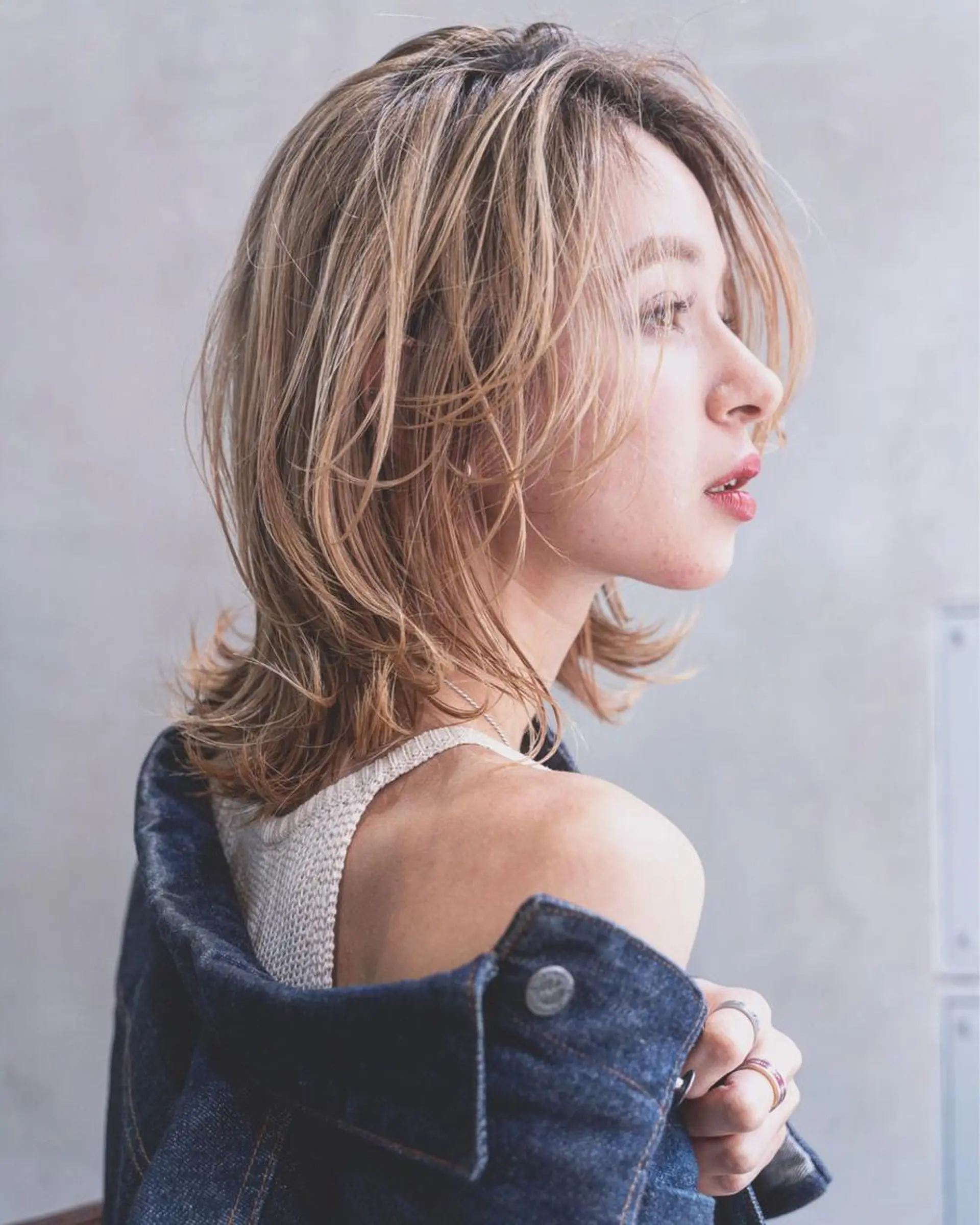 ミディアム カラー 艶髪/レイヤーカット 髪質改善/清水のヘアスタイル