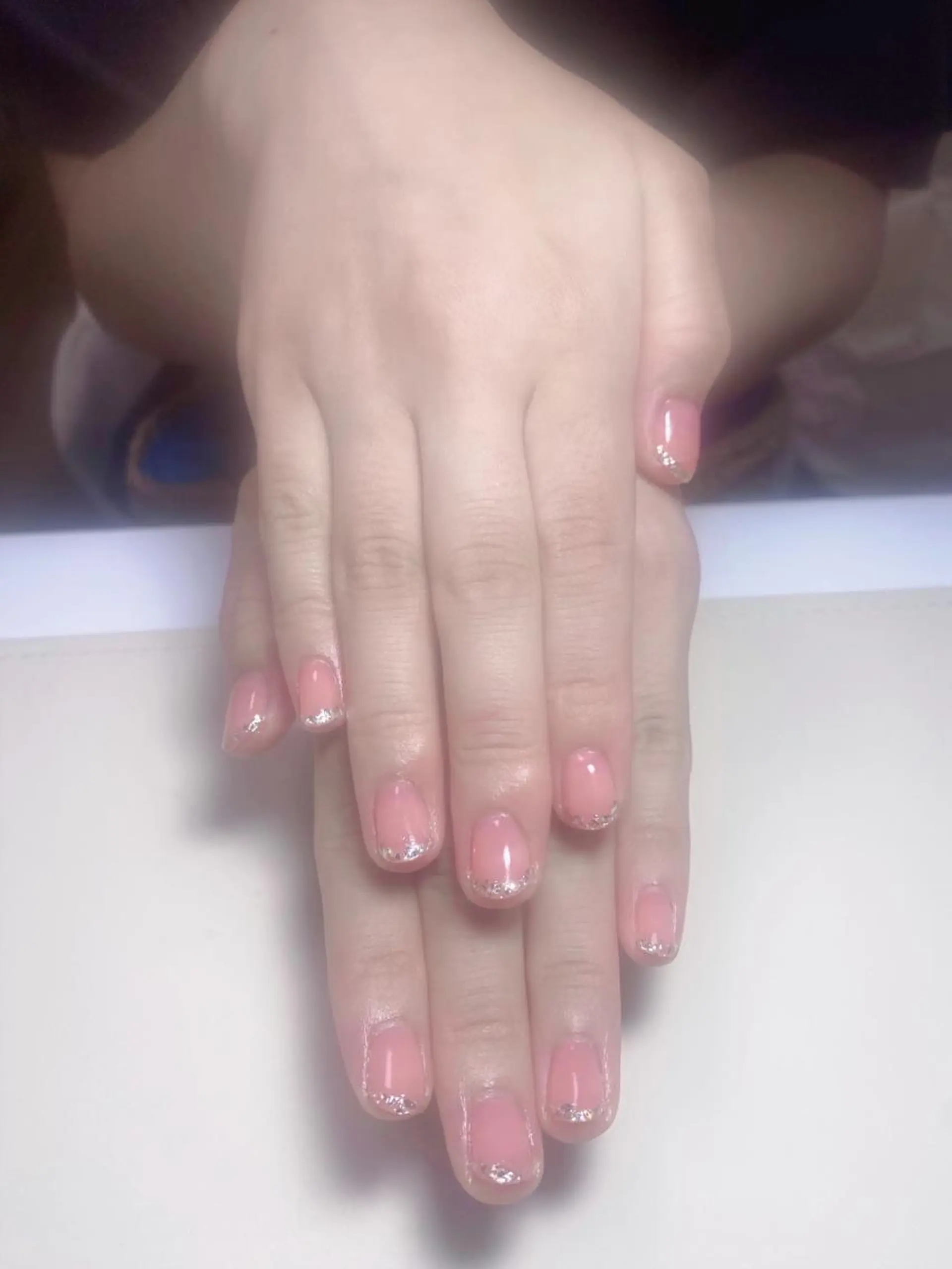 ネイル フレンチネイル ラメ(グリッター) オフィスネイル ハンドネイル Nail Salon K 🧸美爪育成のネイルデザイン