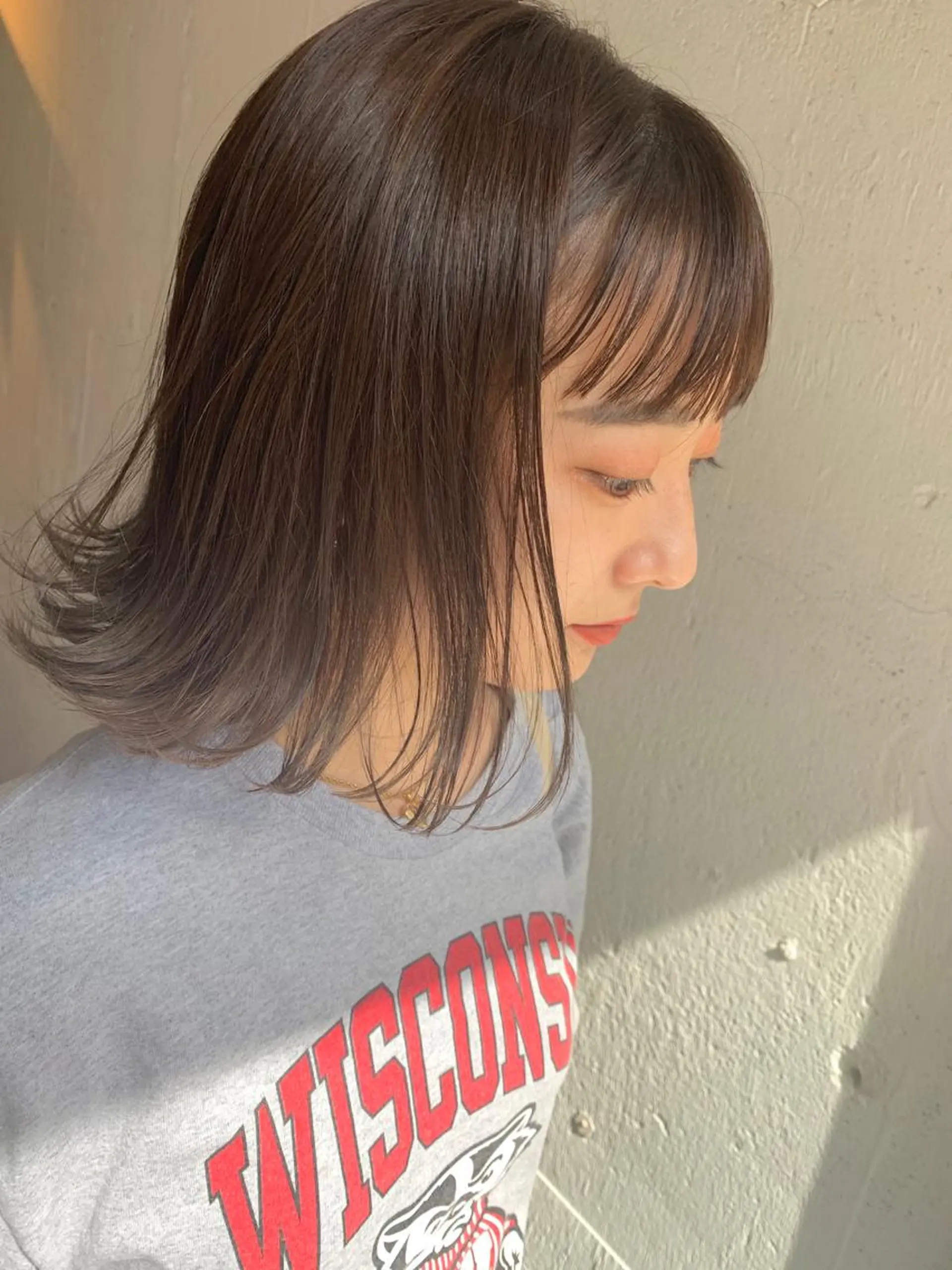 ミディアム カラー グレージュ イルミナカラー シノザキ/薬院/ボブ /ショート/髪質改善のヘアスタイル