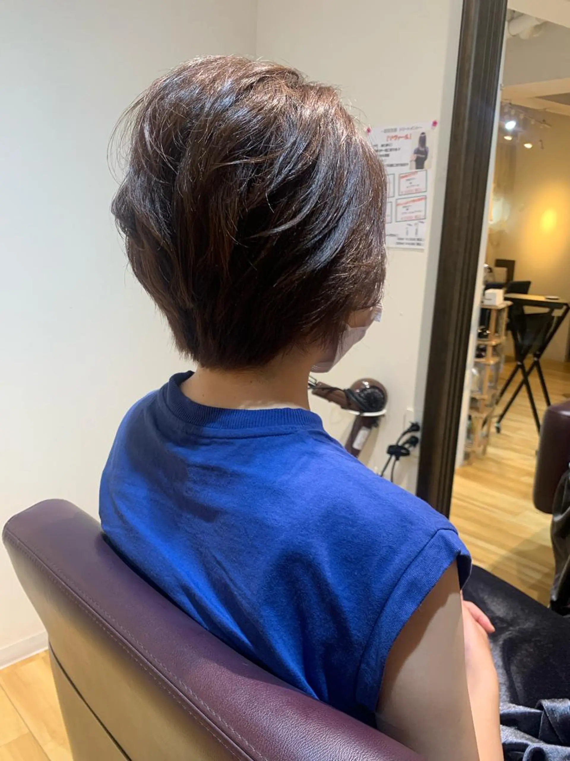 ショート カラー パーマ ヘアアレンジ メンズ キッズ テラコッタ 顔周りカット レイヤーカット ショートヘア ストレートパーマ 白髪世代特化 🌿飯塚京橋のヘアスタイル