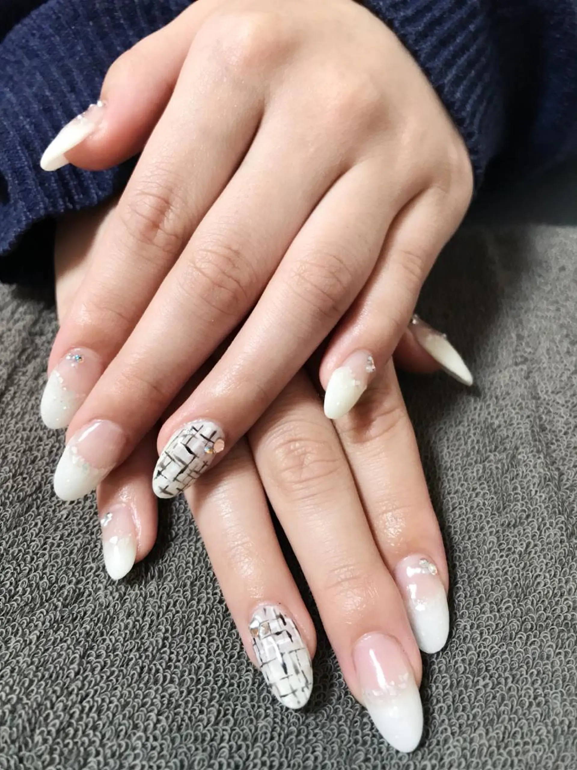 ネイル アートネイル ジェルネイル ラメ(グリッター) スカルプネイル ツイードネイル ハンドネイル Masuko Yasukaのネイルデザイン