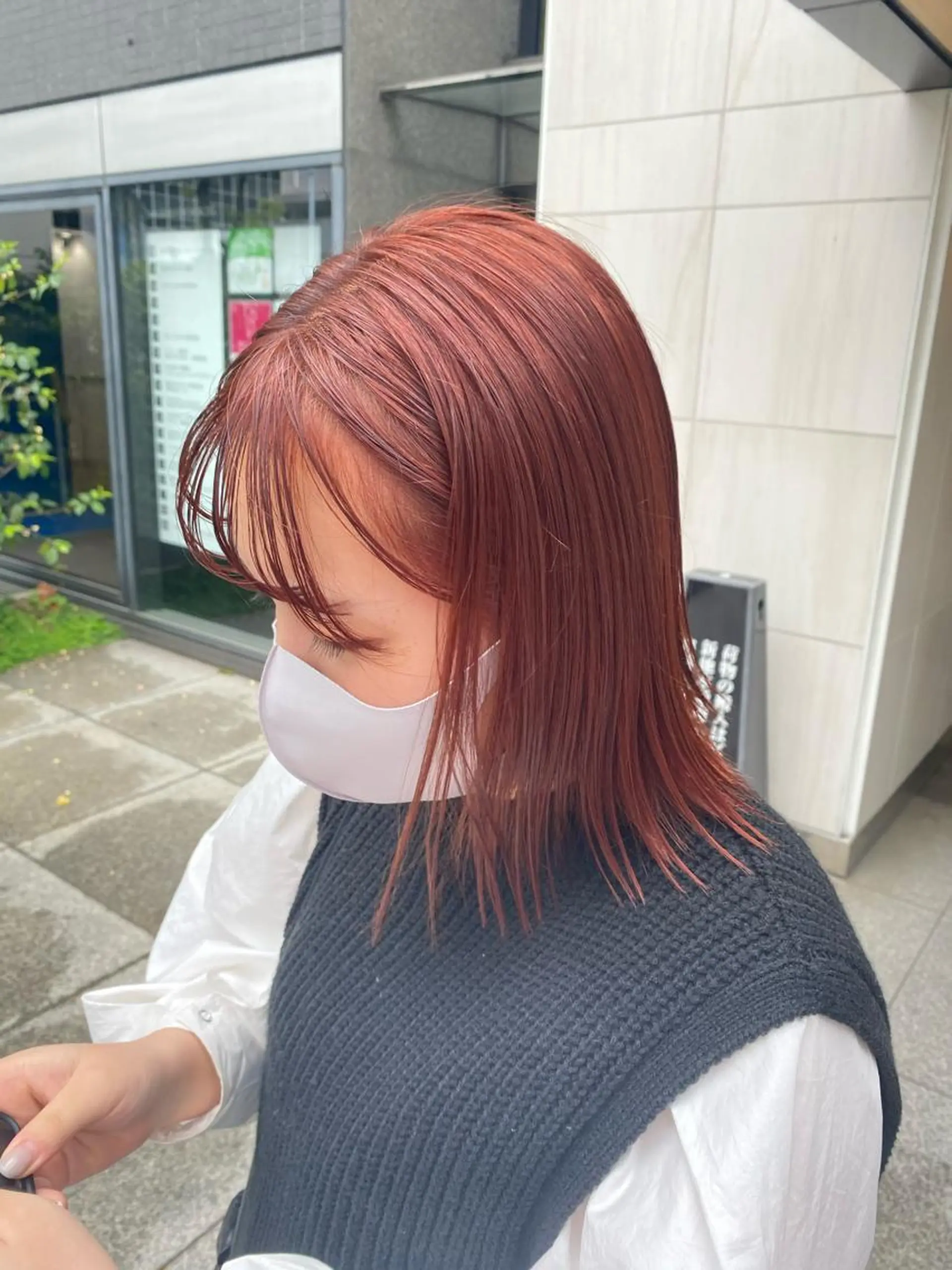 ミディアム デザインカラー/ボブ ブリーチカラー/ユリのヘアスタイル