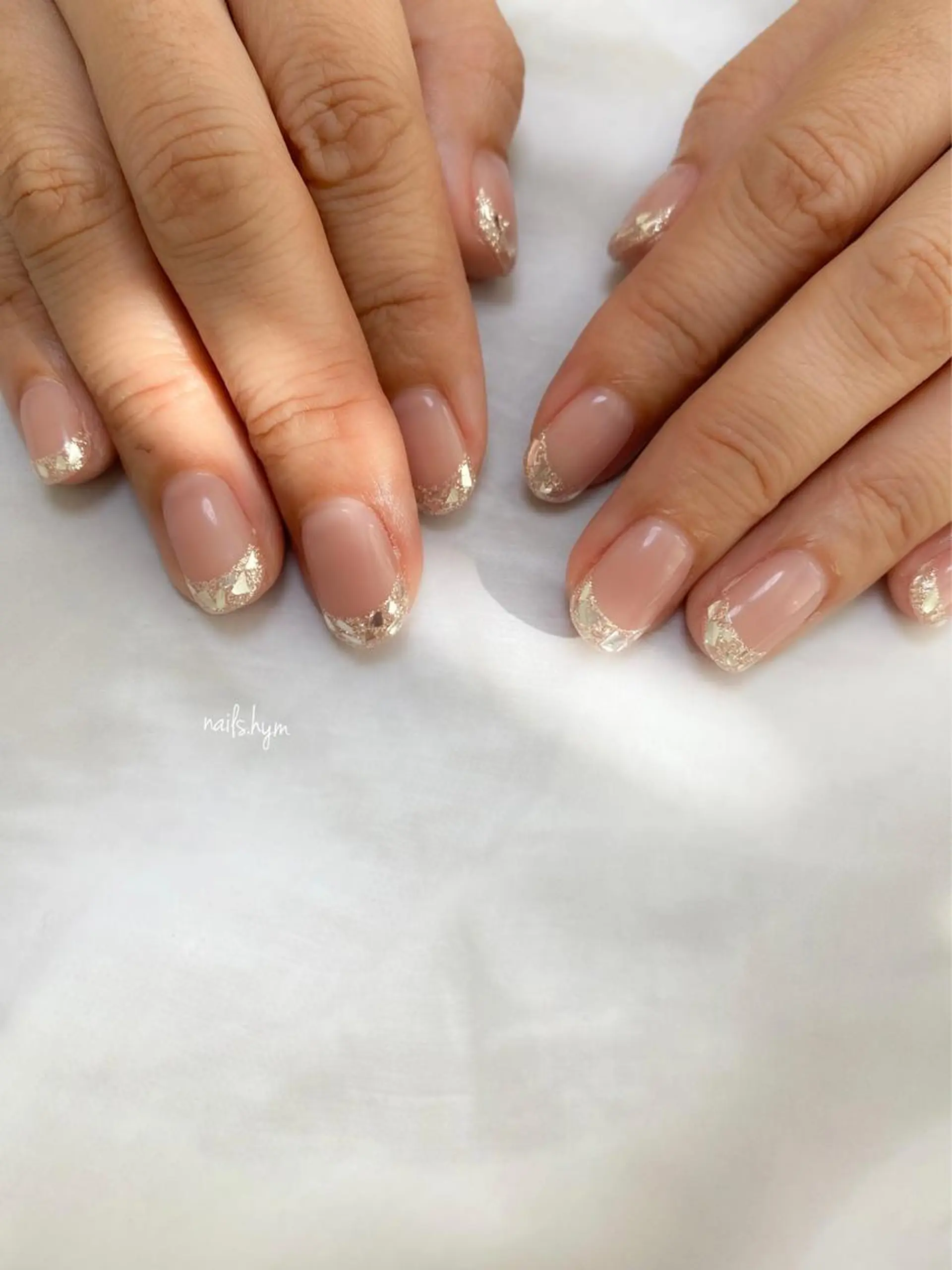 ネイル フレンチネイル ガラスフレンチ nails. hymのネイルデザイン