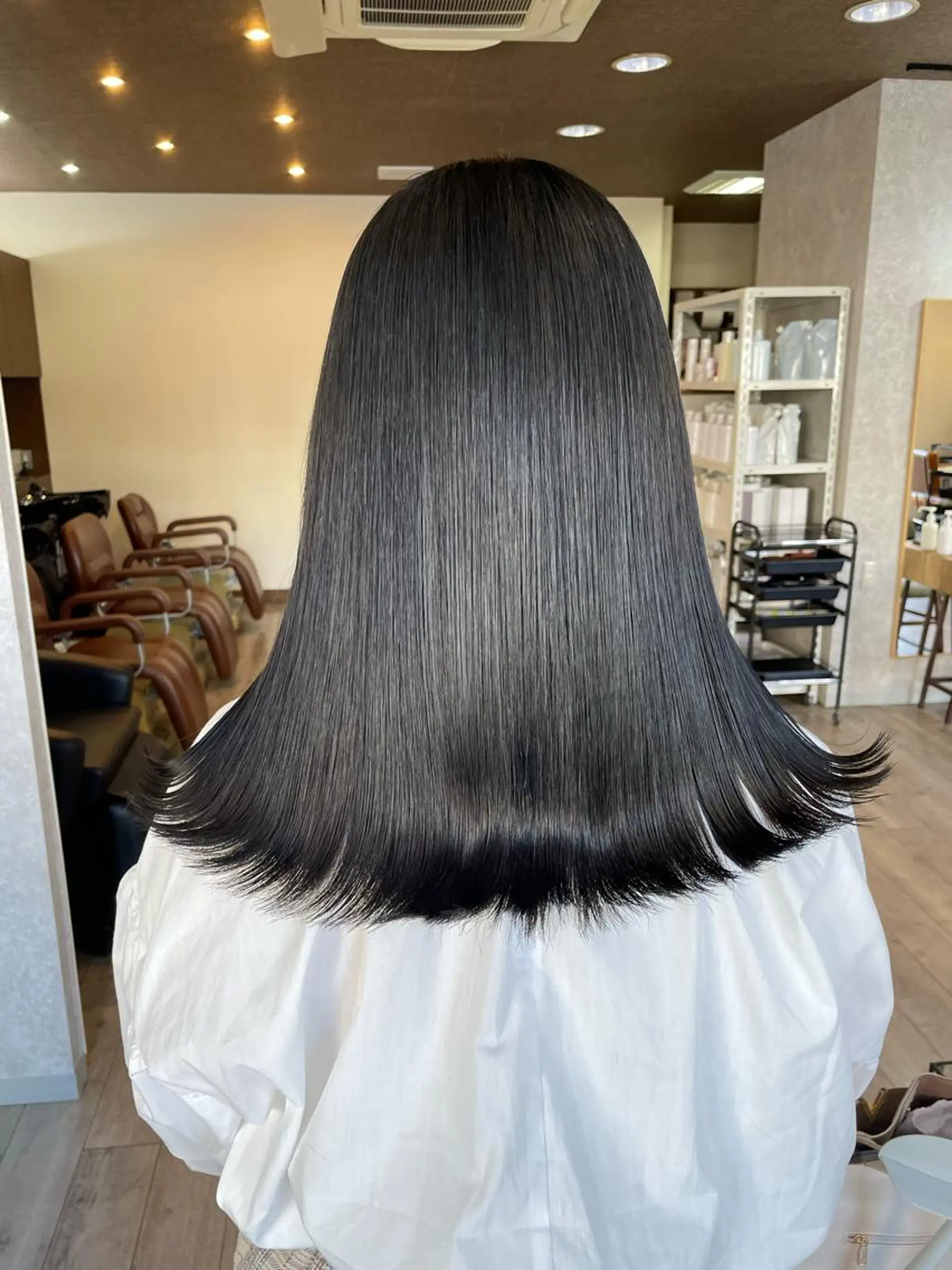 ミディアム カラー 黒髪 ブルーカラー ブルーブラック 🫧ヒシダアキ taboo.i🫧のヘアスタイル