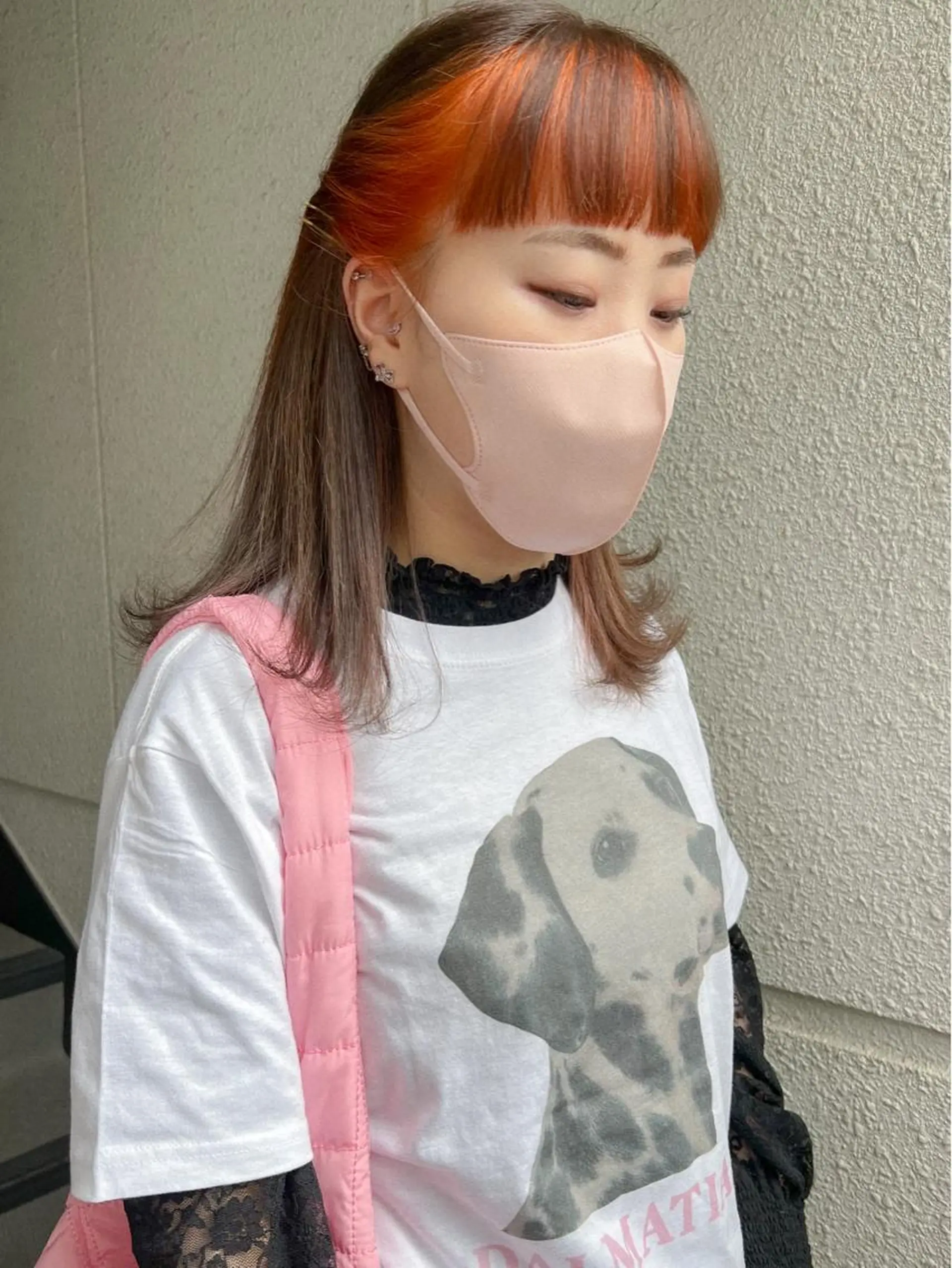 セミロング カラー ヘアアレンジ ミストバング  フェイスフレーミング ヘアカラー カラーパティシエ facce🌼ikoのヘアスタイル