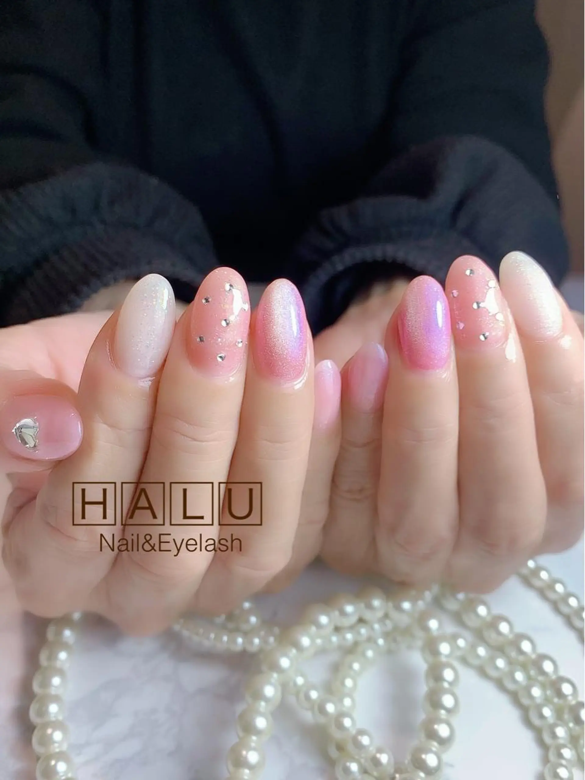 ネイル キラキラネイル ピンク HALU ハルのネイルデザイン
