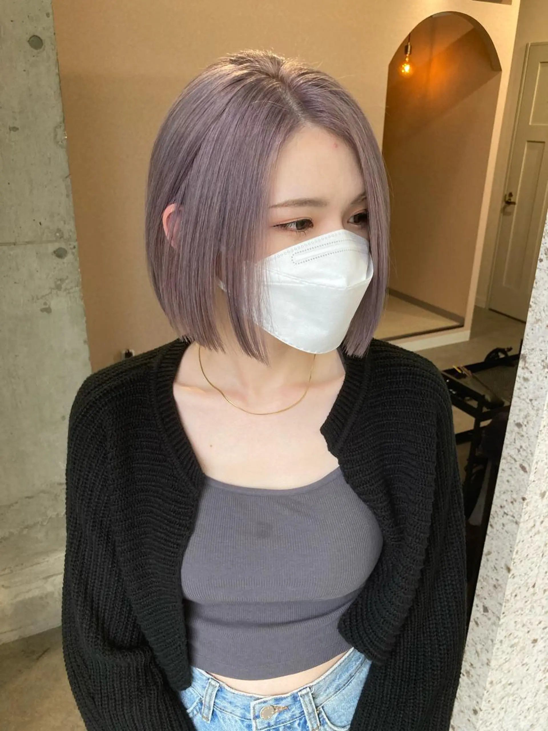 ショート カラー ラベンダーカラー シルバー Mood hair salon所属・髪質改善.縮毛矯正 ×韓国ヘアyukiのヘアスタイル